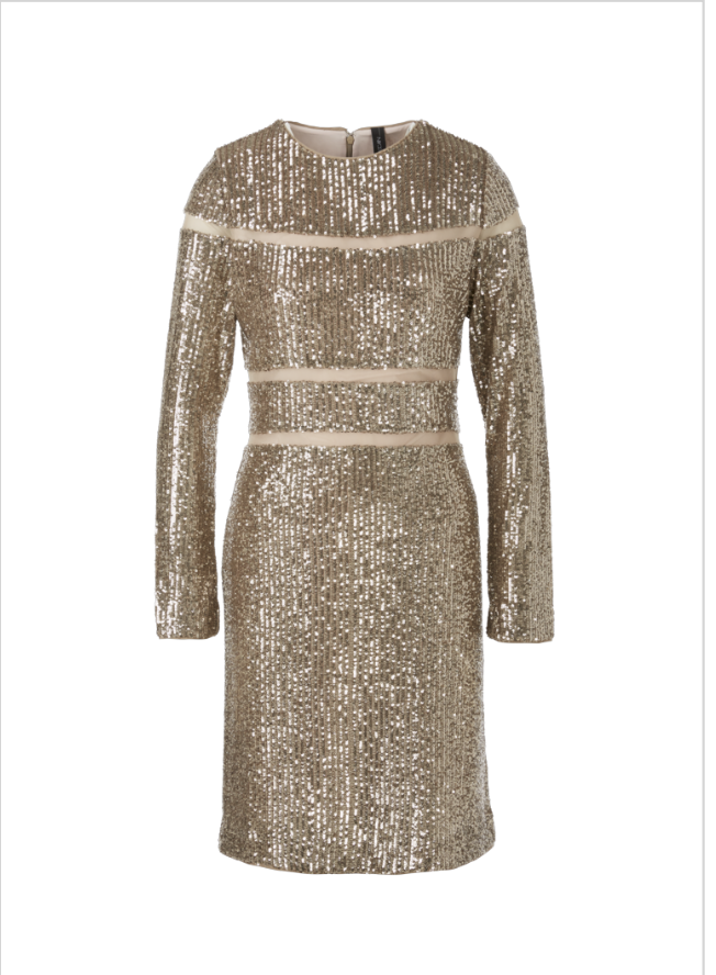 Leo Finesse Sequin Dress Shiny Sand