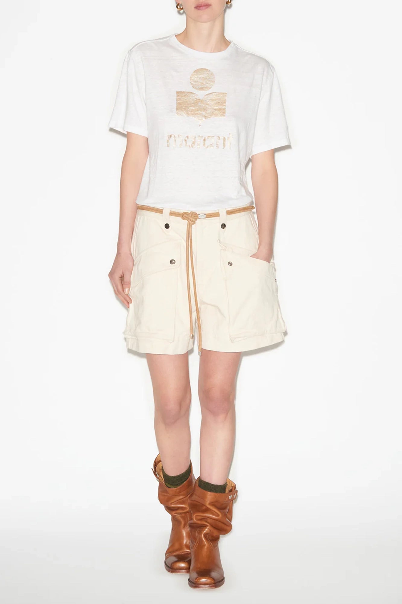 Zewel Linen T-Shirt With Logo