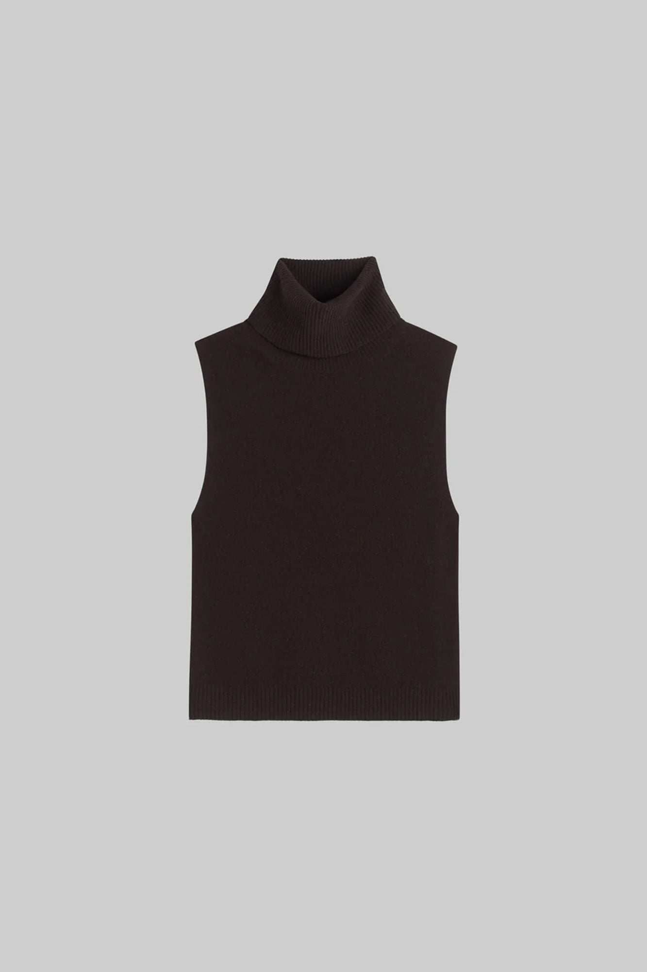 Zoe Sleeveless Turtleneck Tee Chocolate