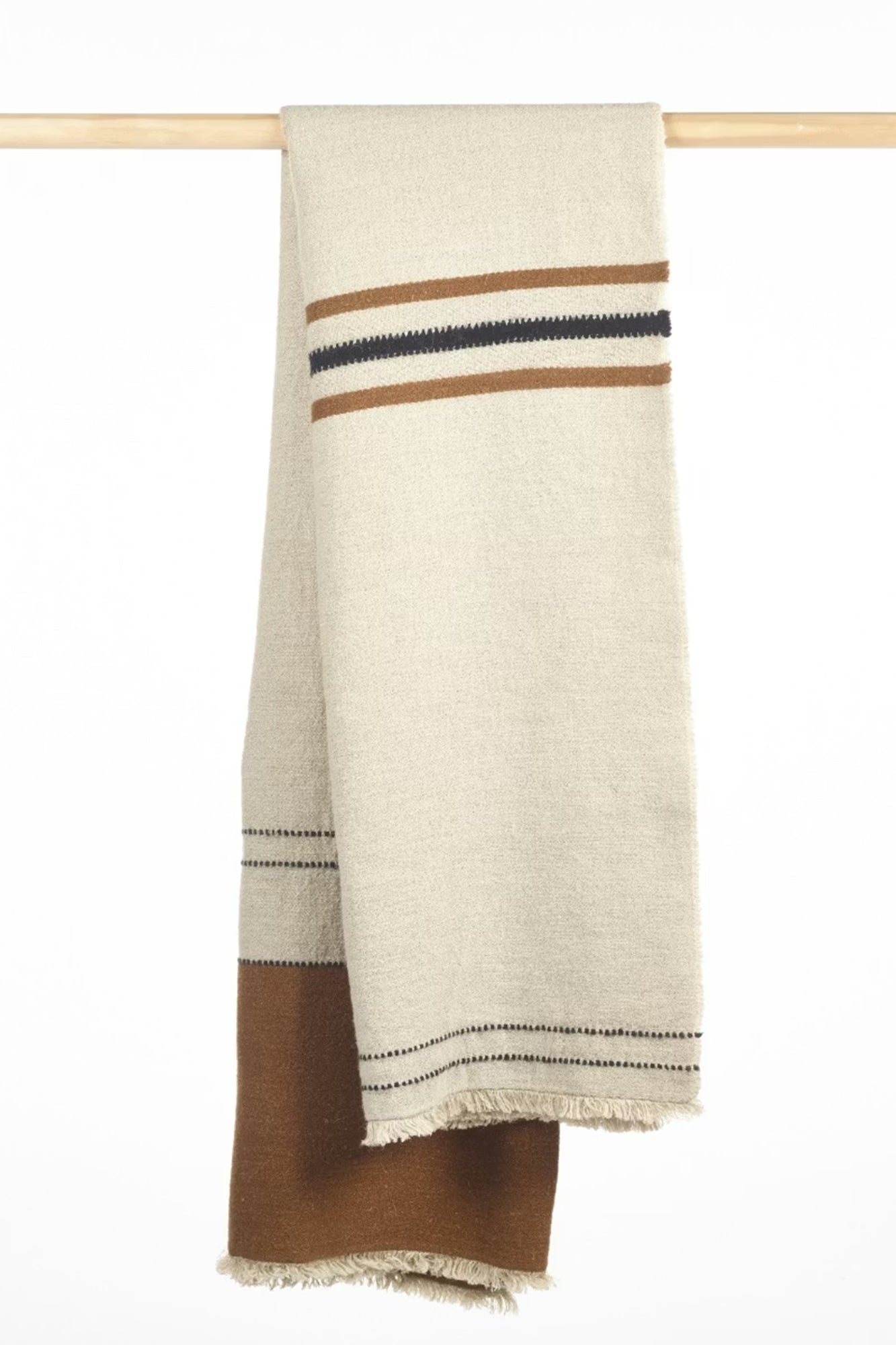 Foundry Throw - Beeswax Stripe 53.1x86.6"