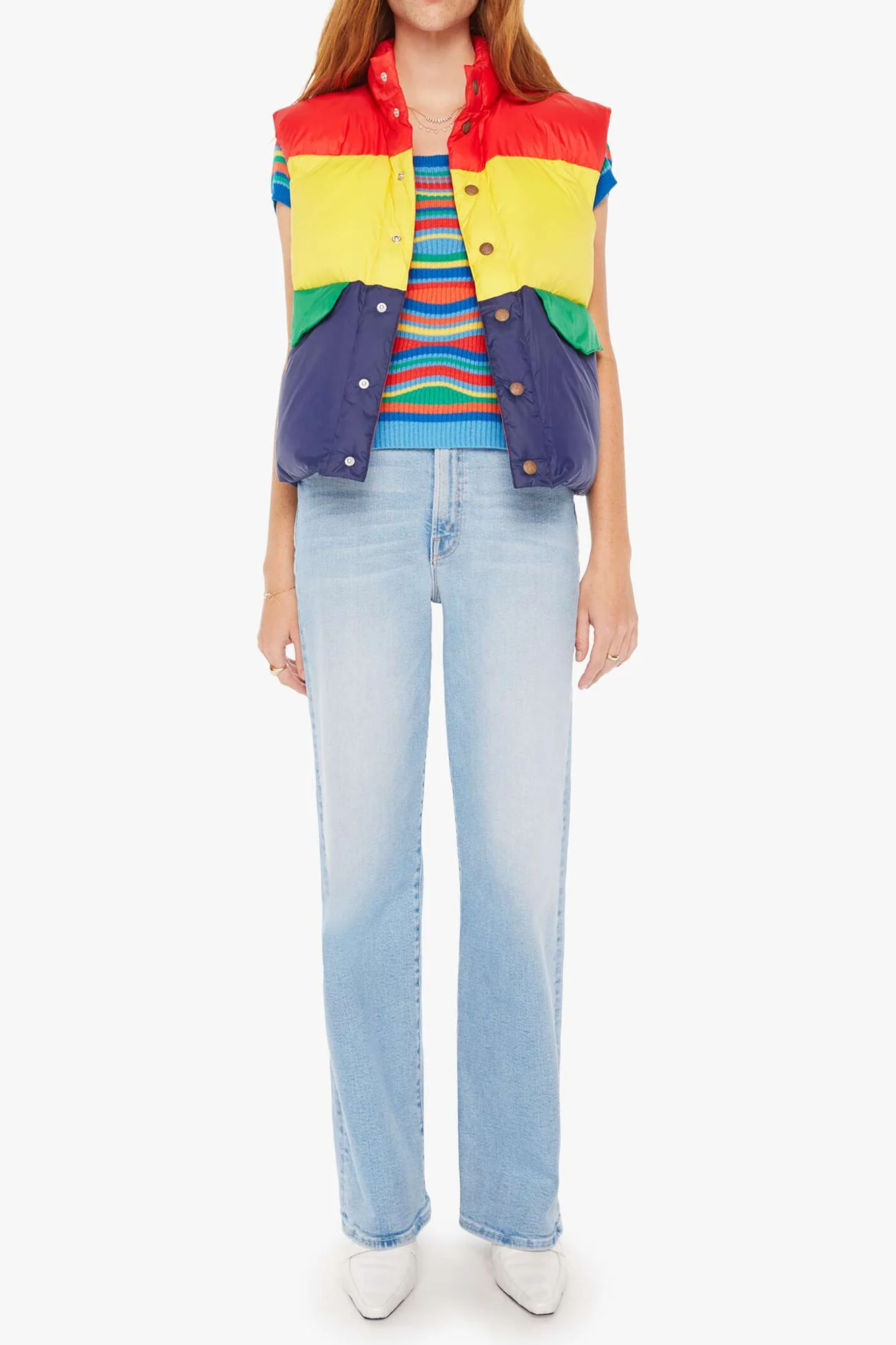 MOTHER The Pillow Talk Tri Color Vest
