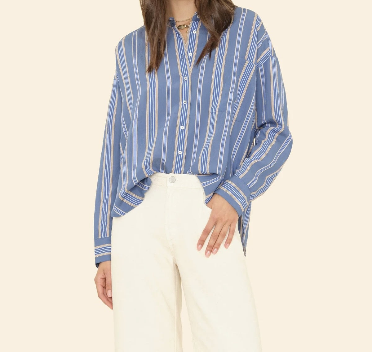 Navy Blue Stripe Jordy Shirt