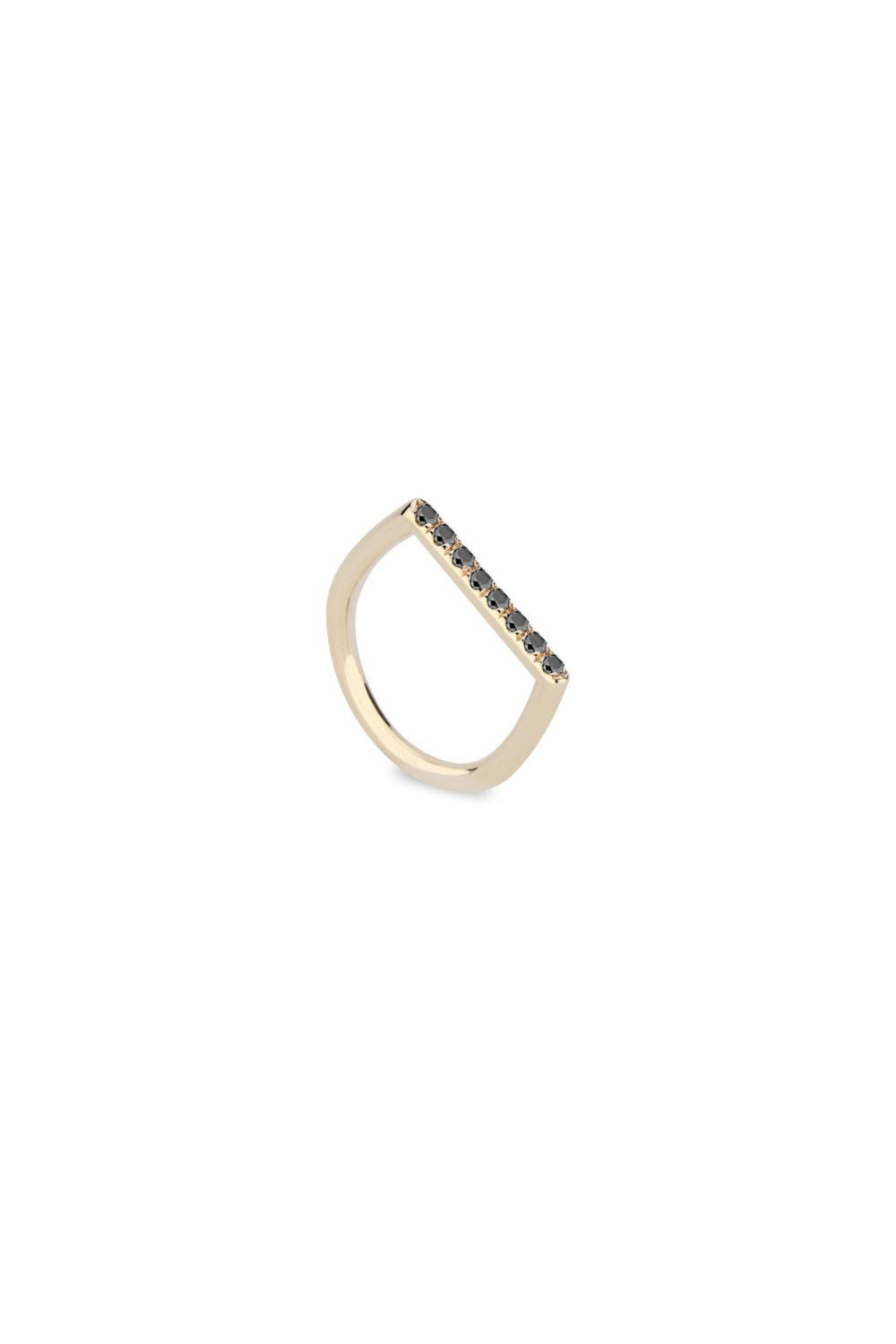 14k Black Diamond Stacking Square Ring