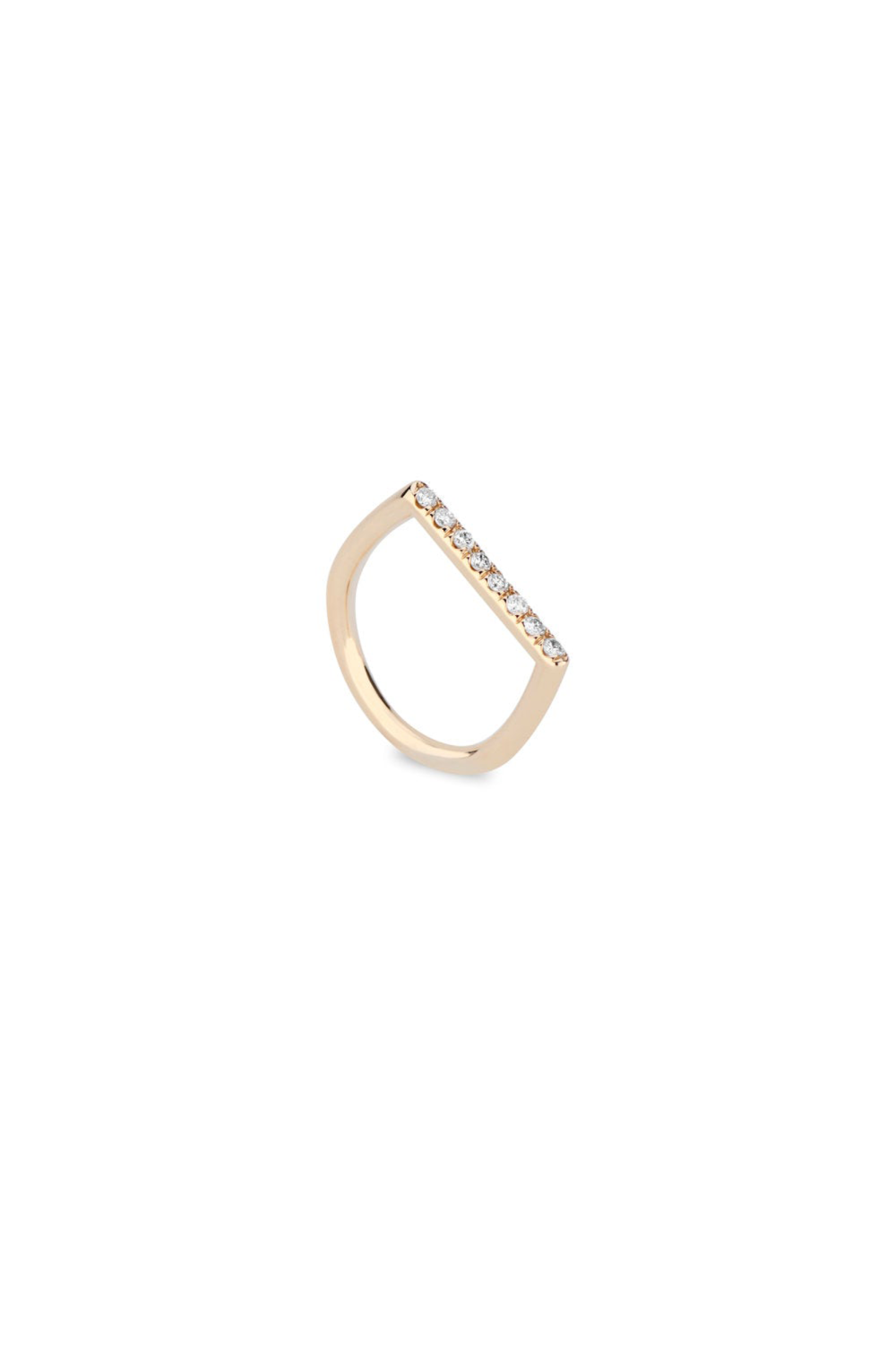 14k Diamond Stacking Square Ring