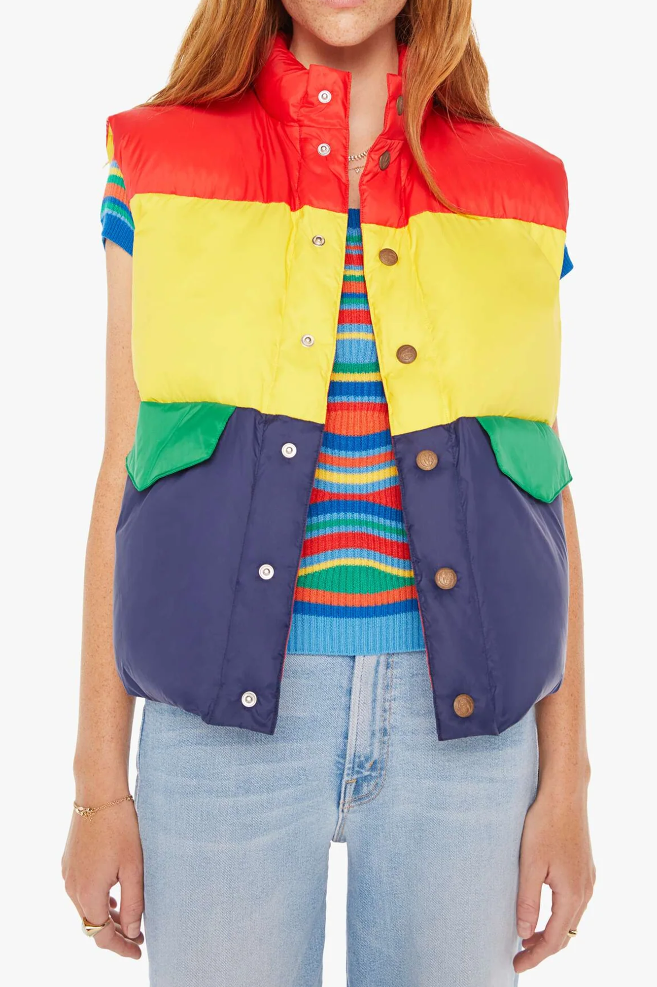 MOTHER The Pillow Talk Tri Color Vest
