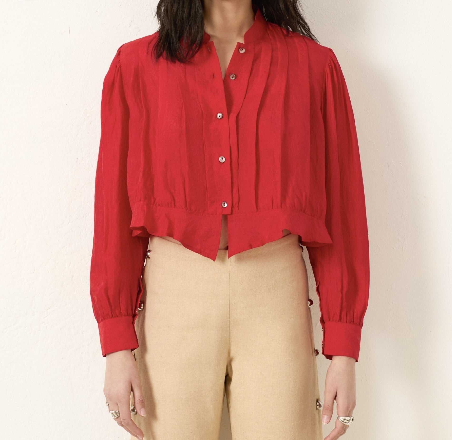 Ryland Scarlet Silk Shirt