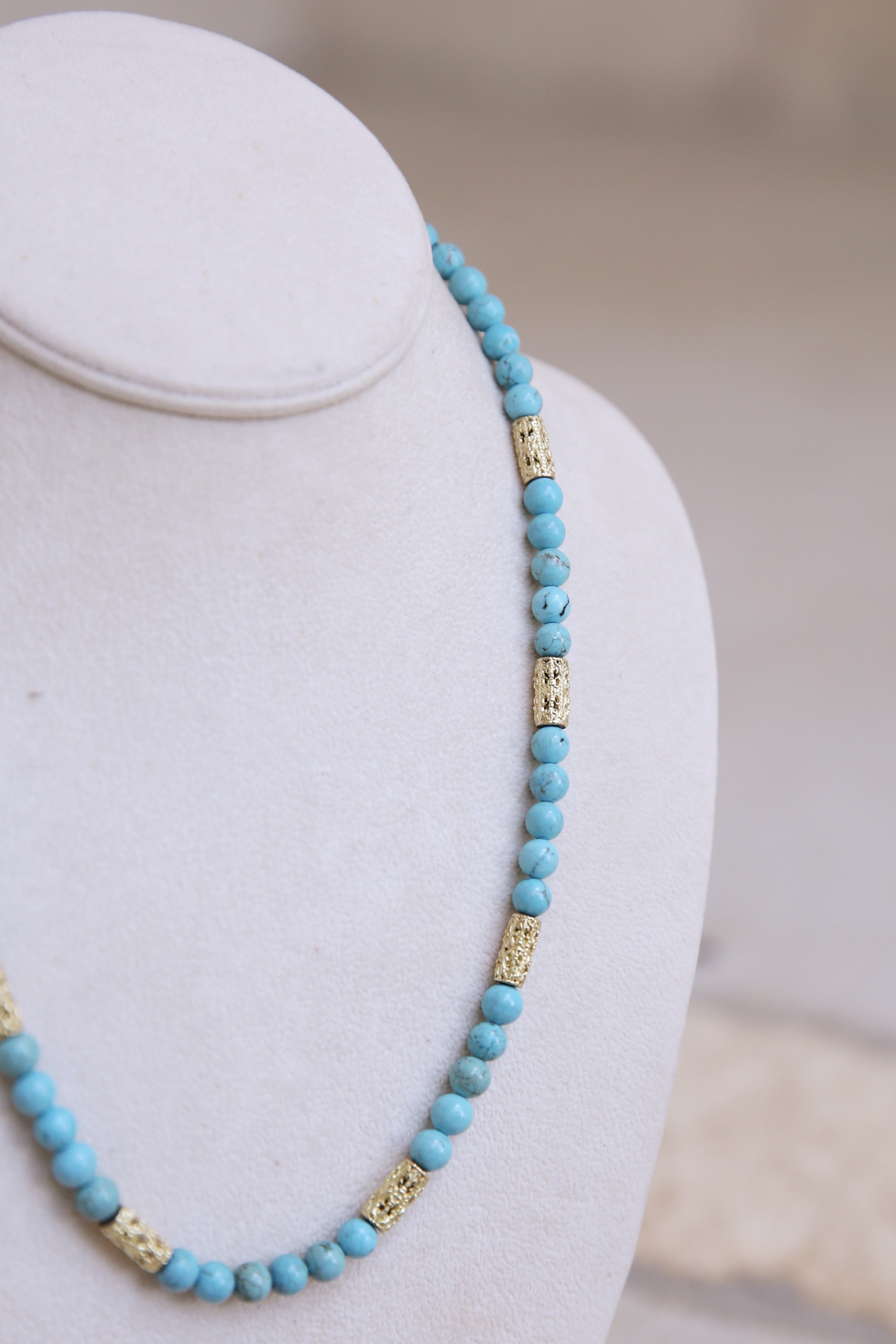 20" Artifact Turquoise Beaded Necklace