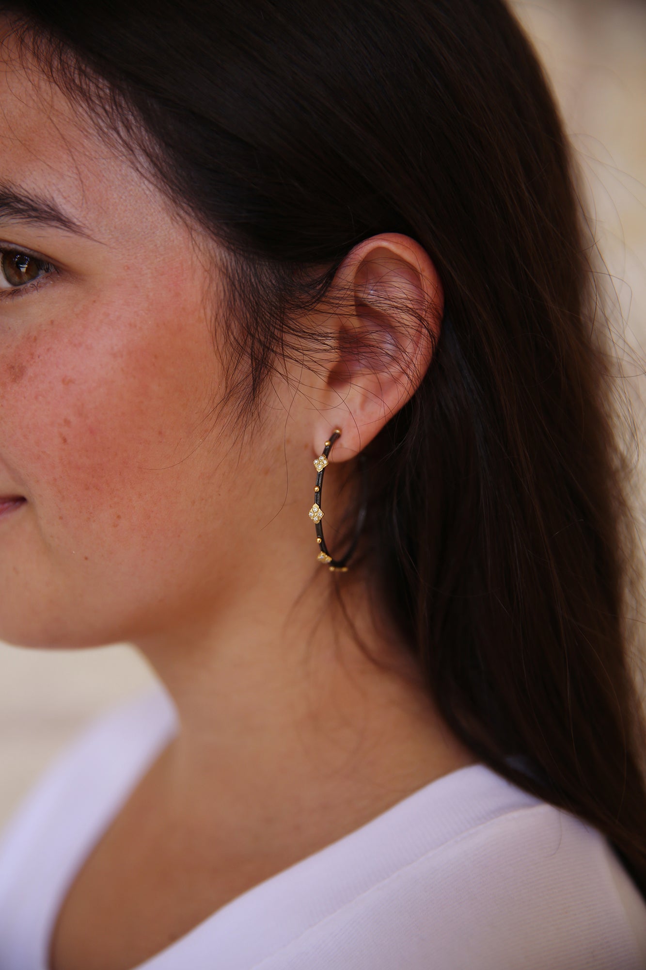 35mm Crivelli Hoops with White Diamonds