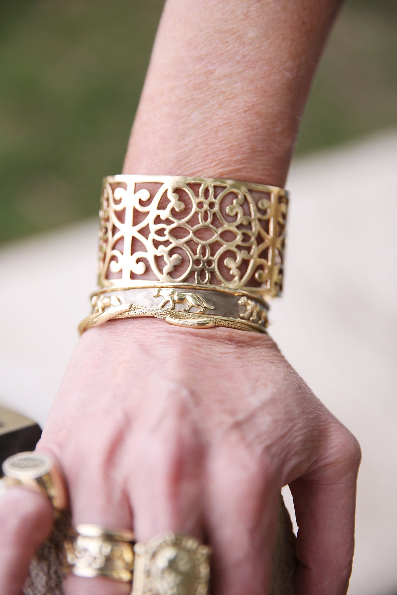 14K YG Filigree Cuff
