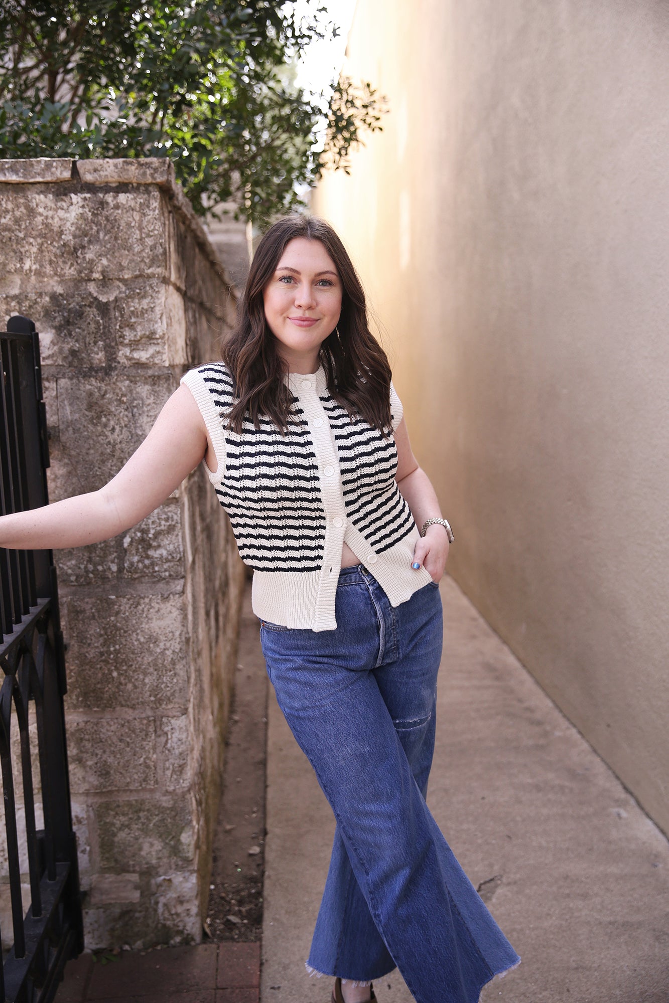 Margo Striped Sweater Top