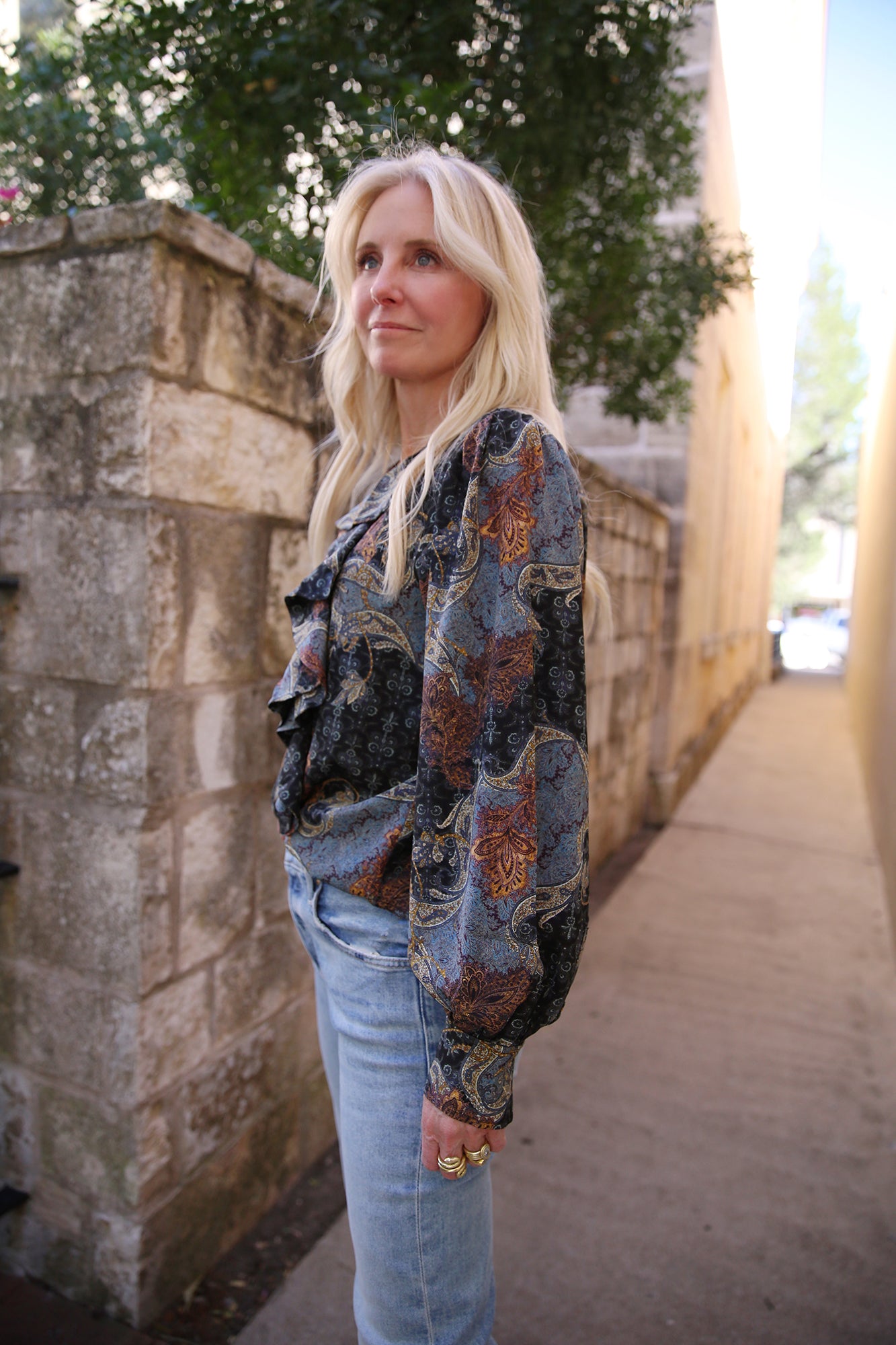 Adelaide Silk Blouse Azure