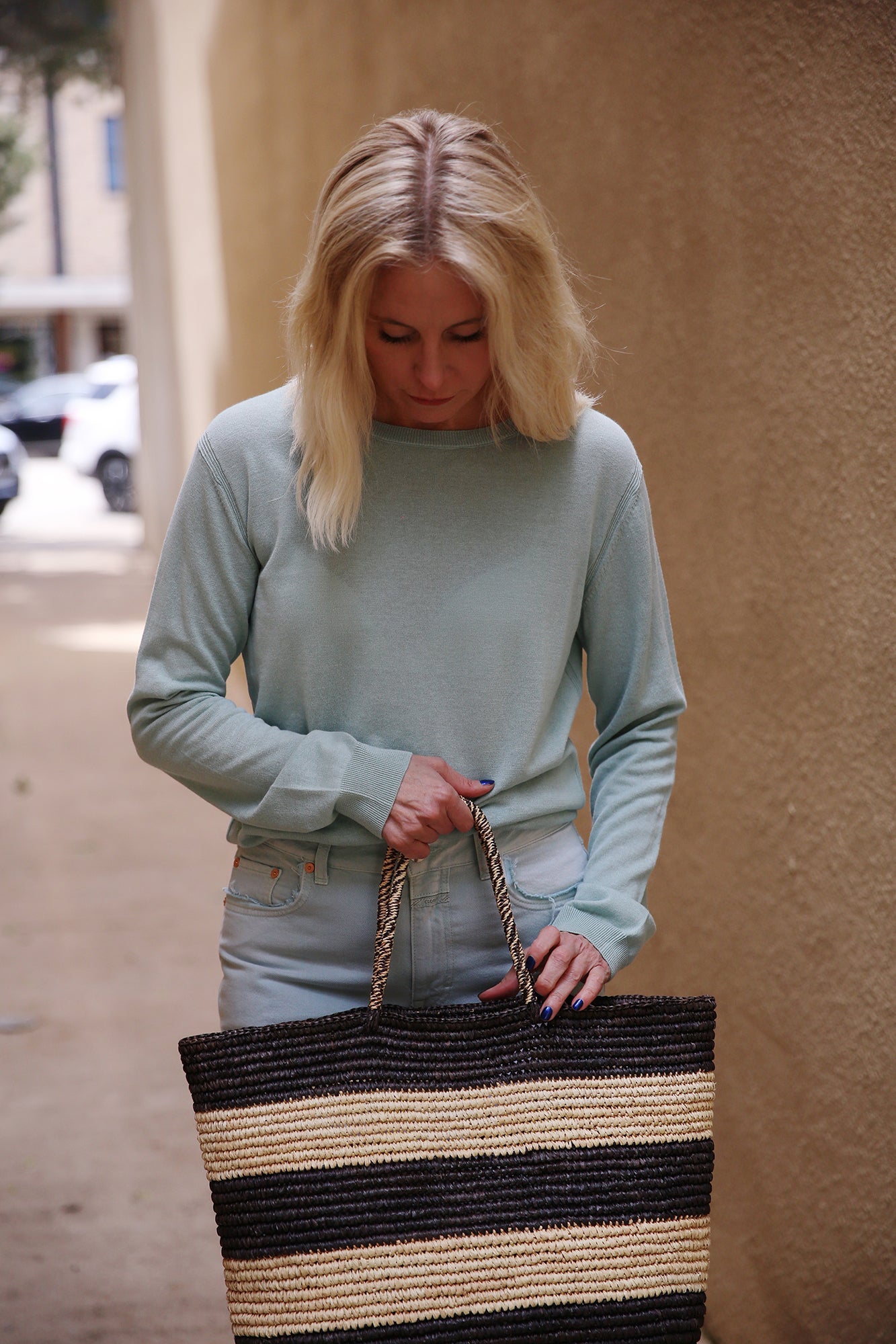 Chase Stripe  Straw Woven Bag