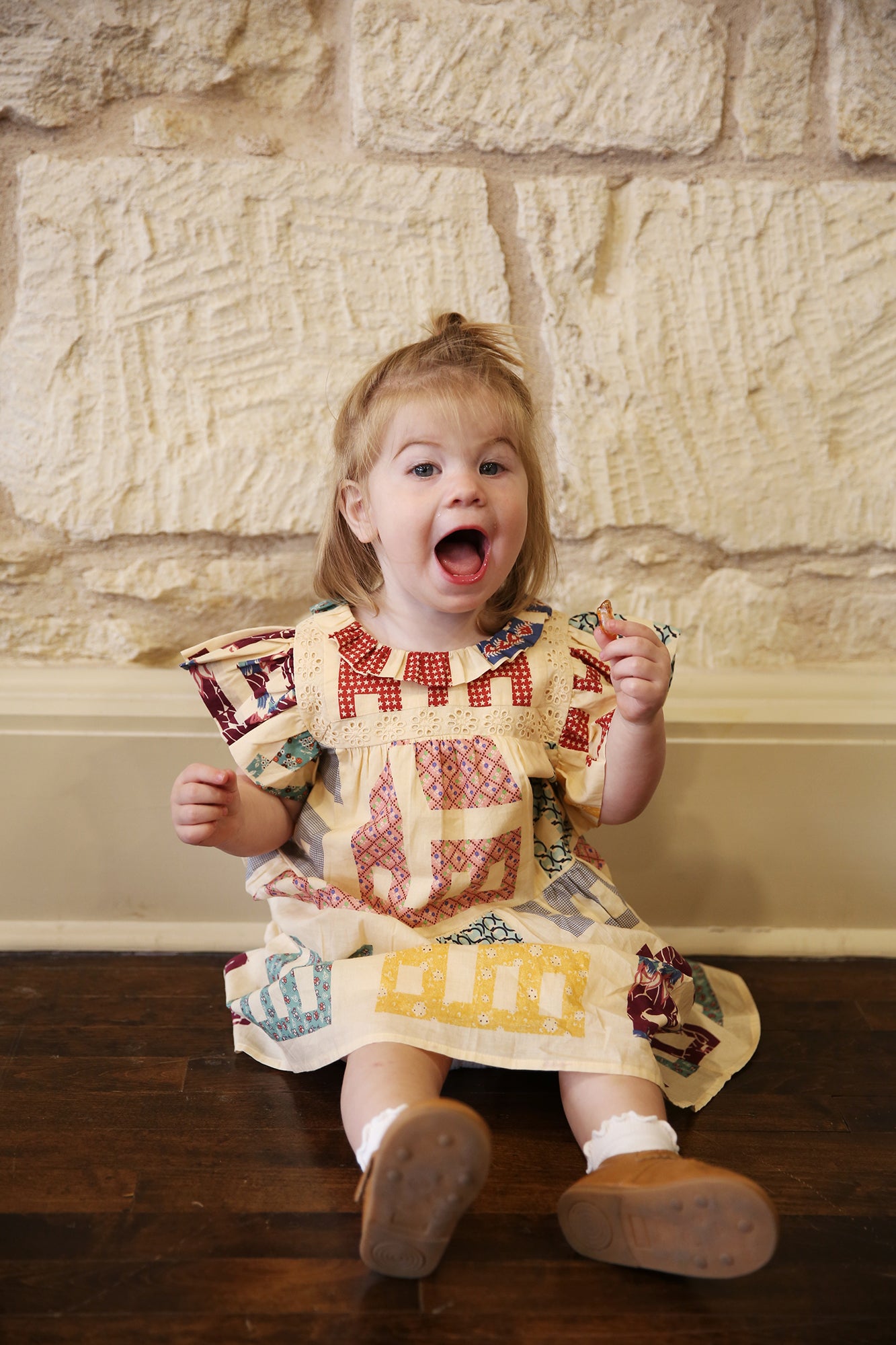 Anneliese Patchwork Short Sleeve Dress