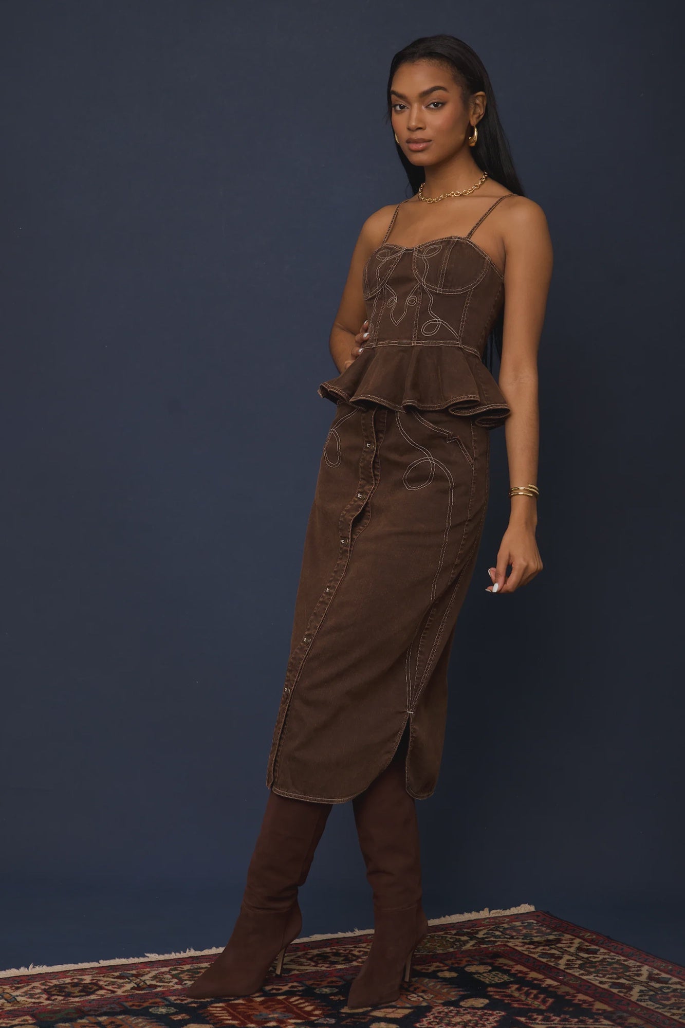Appolline Midi Skirt Esspresso