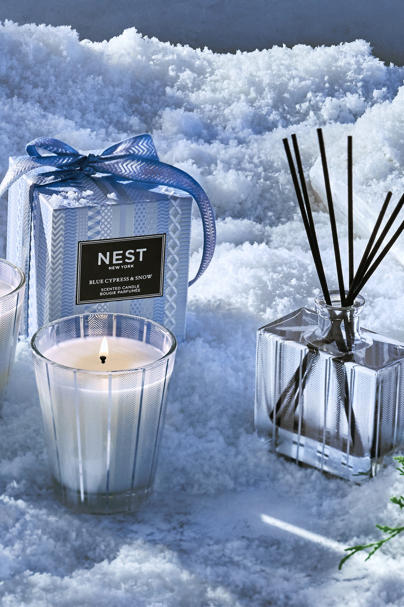 Blue Cypress & Snow Classic Candle