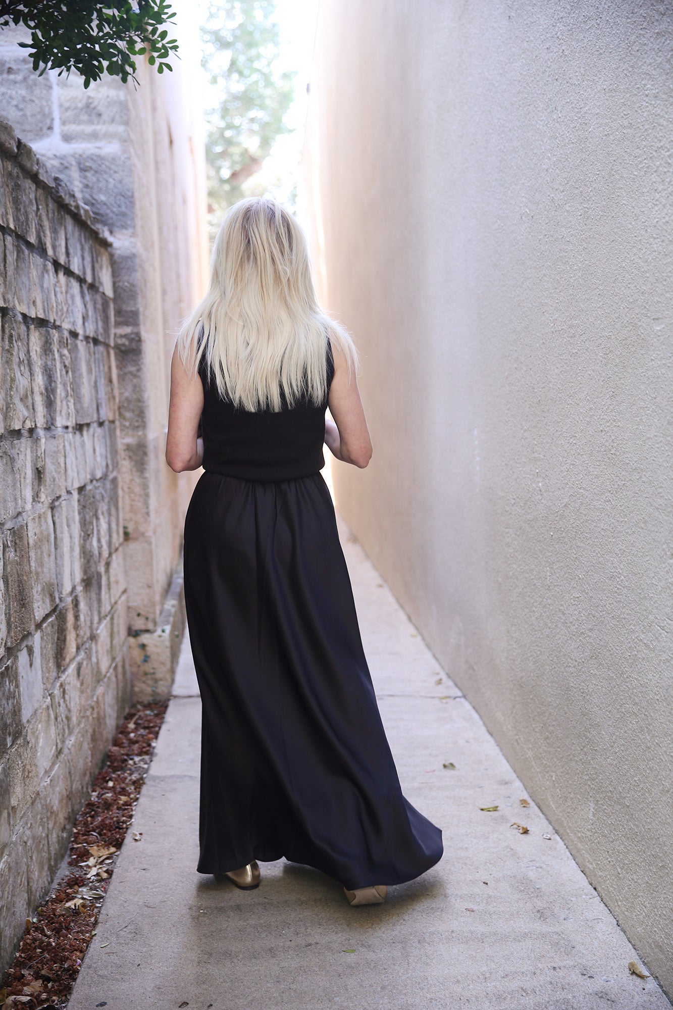 Barb Satin Maxi Skirt Chocolate