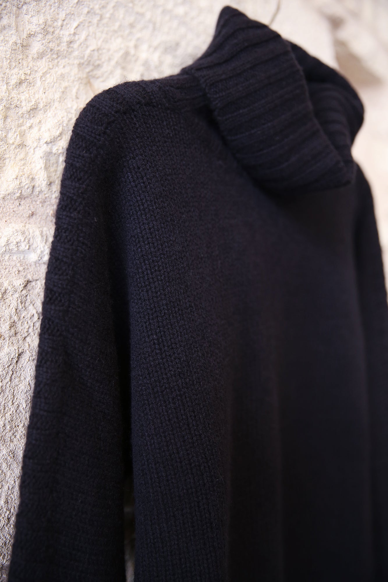 Bat Sleeve Cashmere Turtleneck Sweater Blue Notte