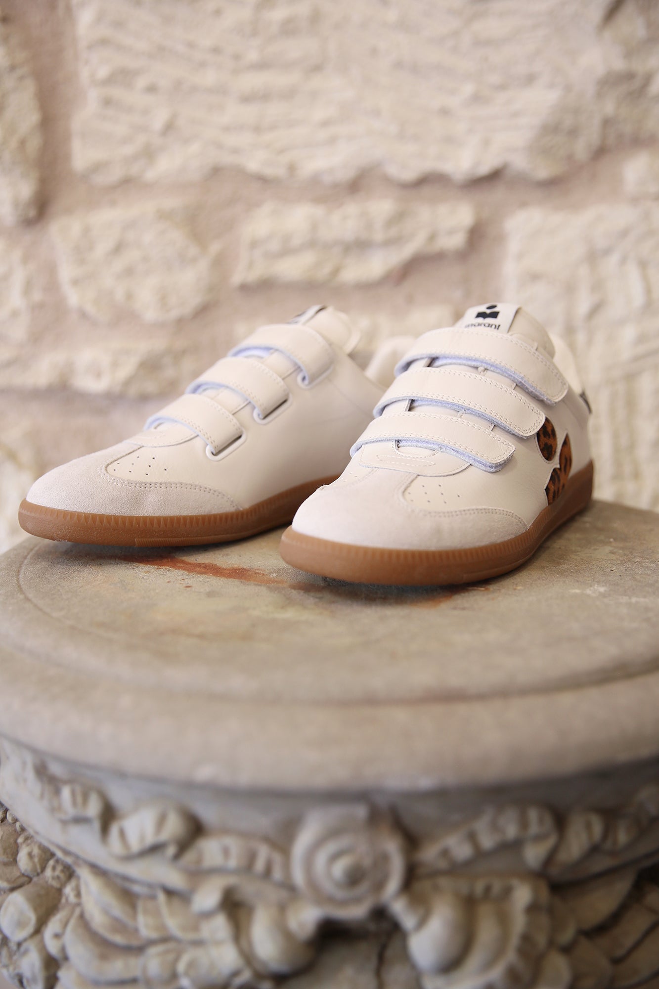 Beth Printed Low-Top Leather Sneakers