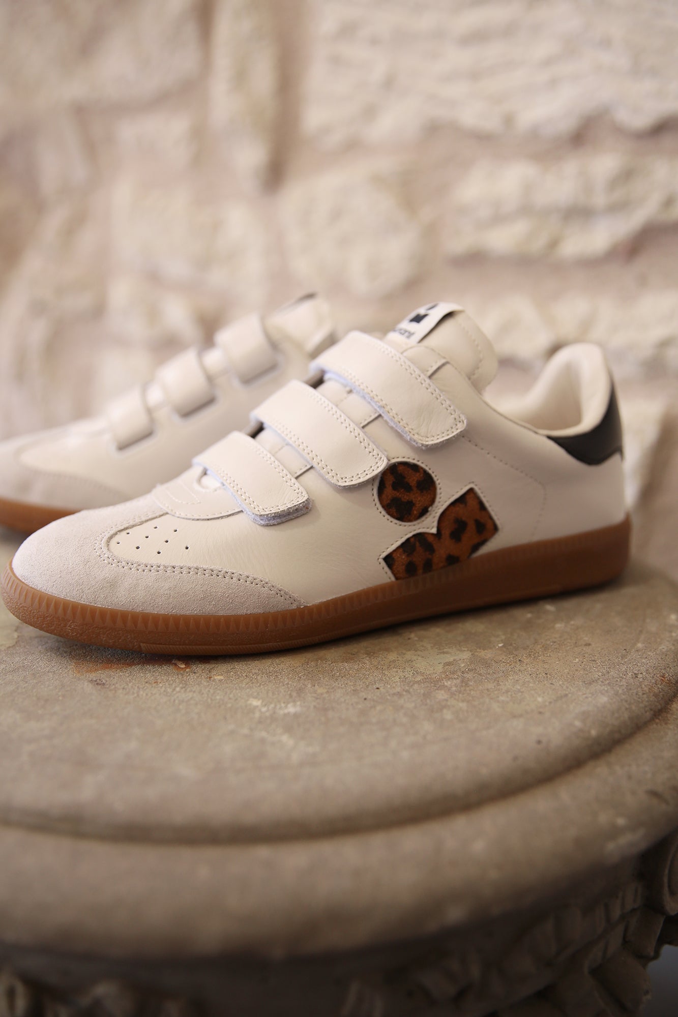 Beth Printed Low-Top Leather Sneakers