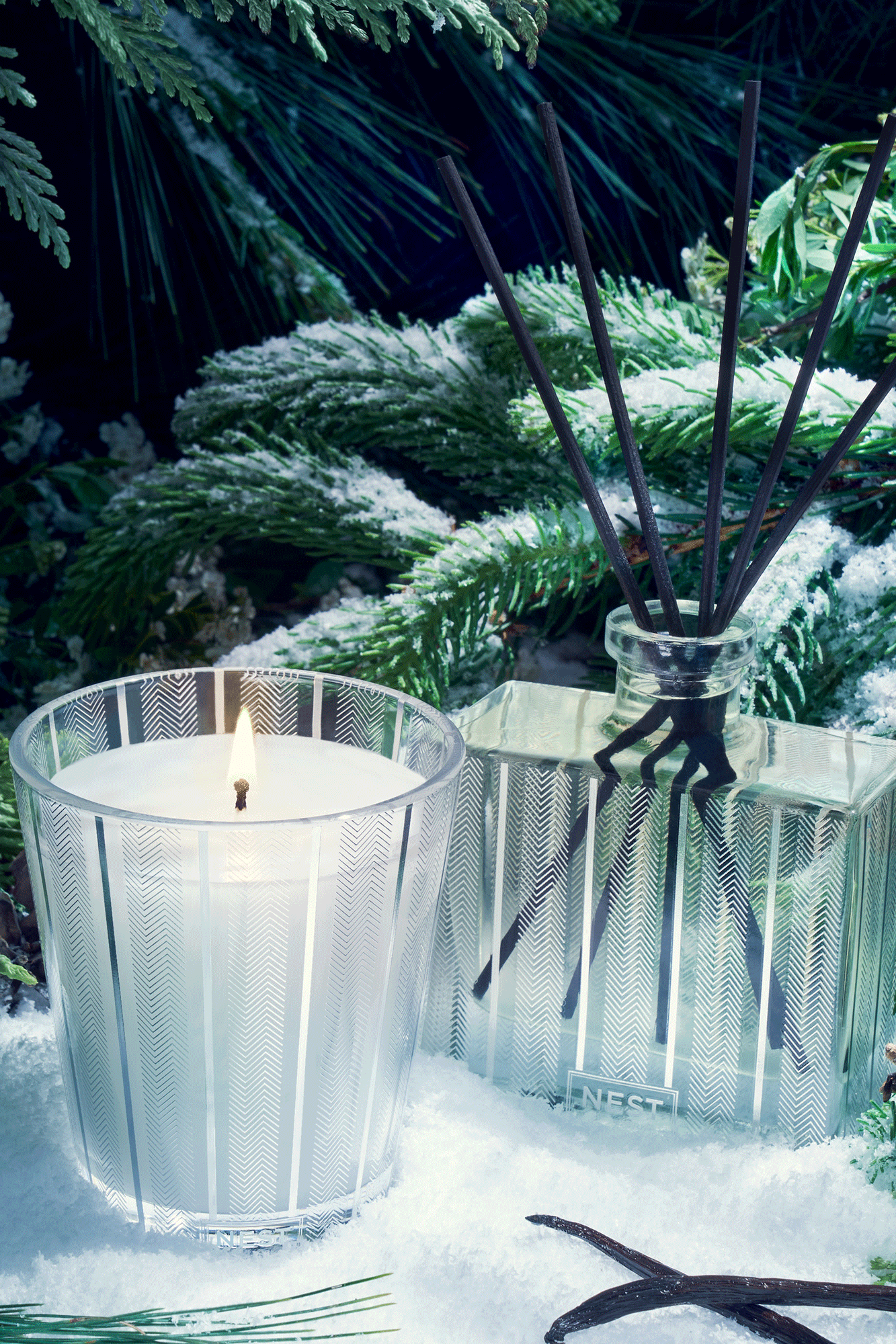 Blue Cypress & Snow Classic Candle