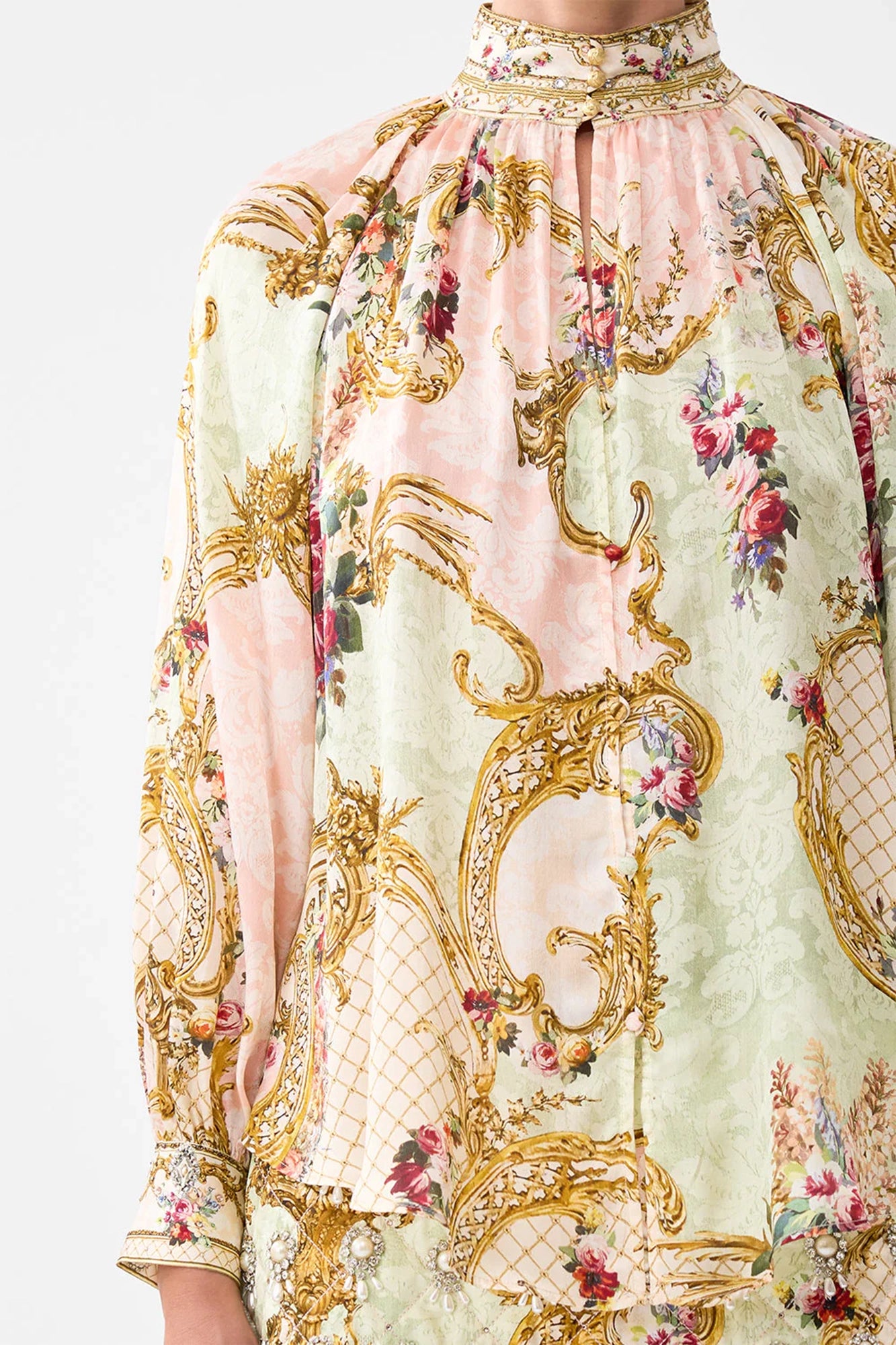 Raglan Button Up Shirt The Queen's Quarters