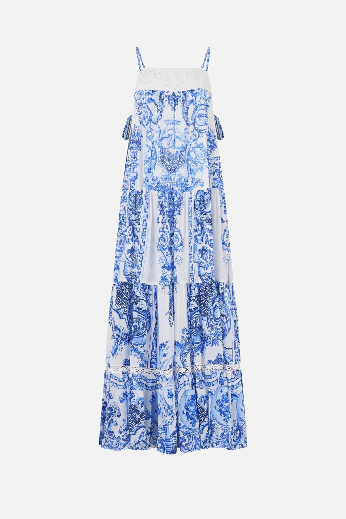 Long Tiered Dress With Bow Ties