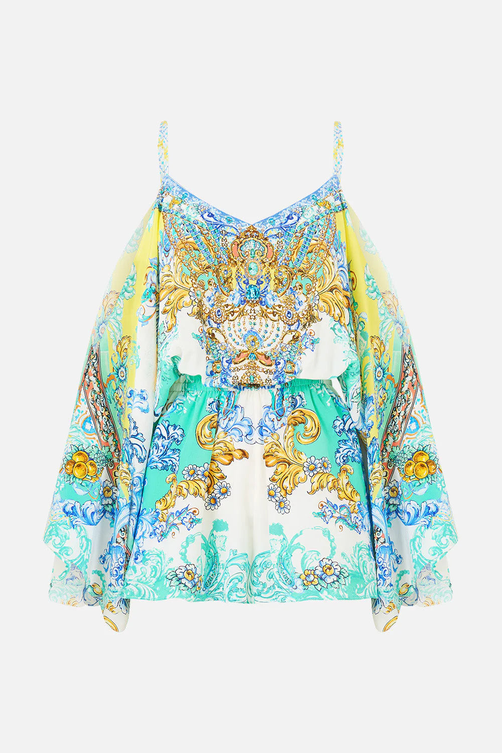 Drop Shoulder Playsuit Dial Up The Tiles