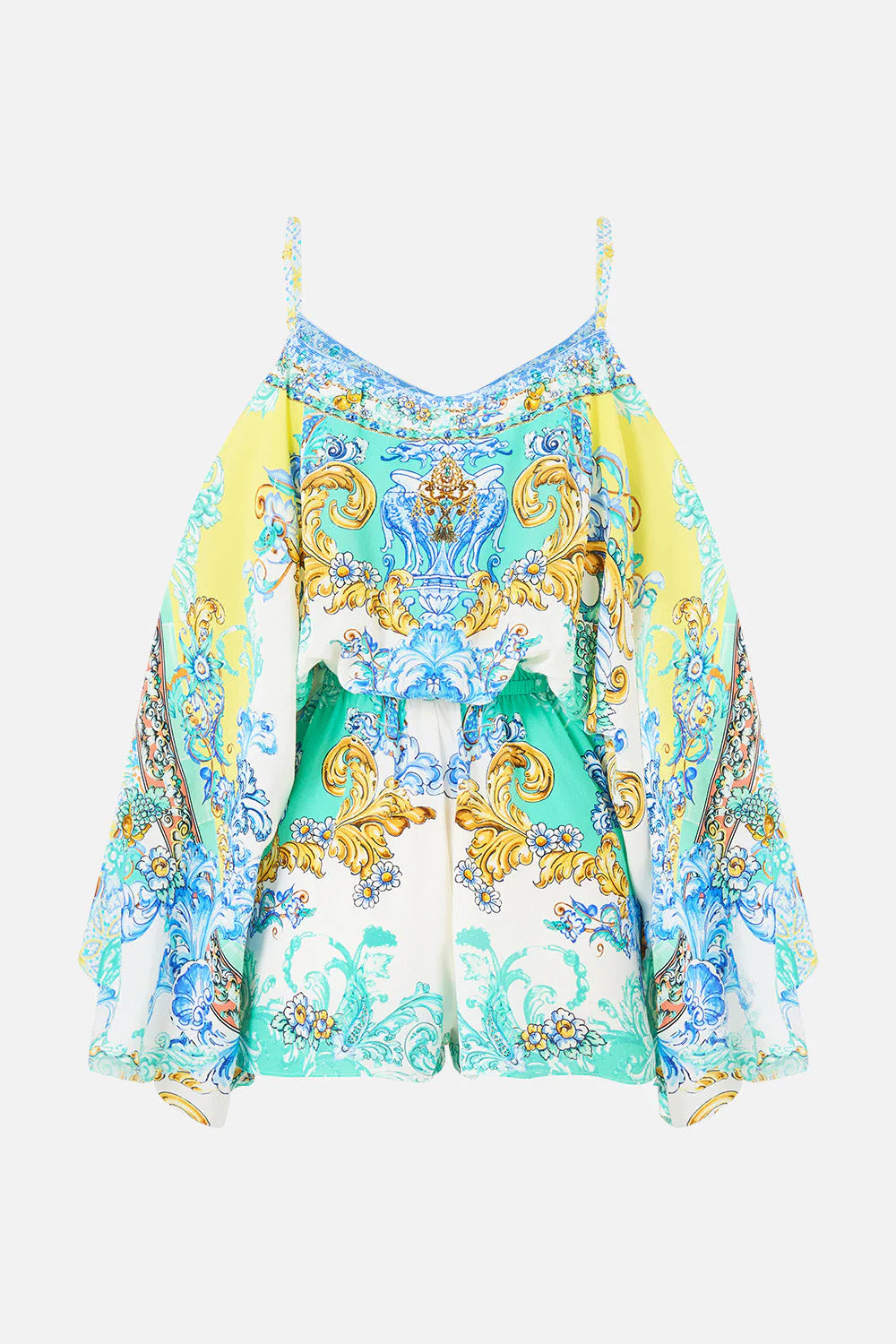 Drop Shoulder Playsuit Dial Up The Tiles