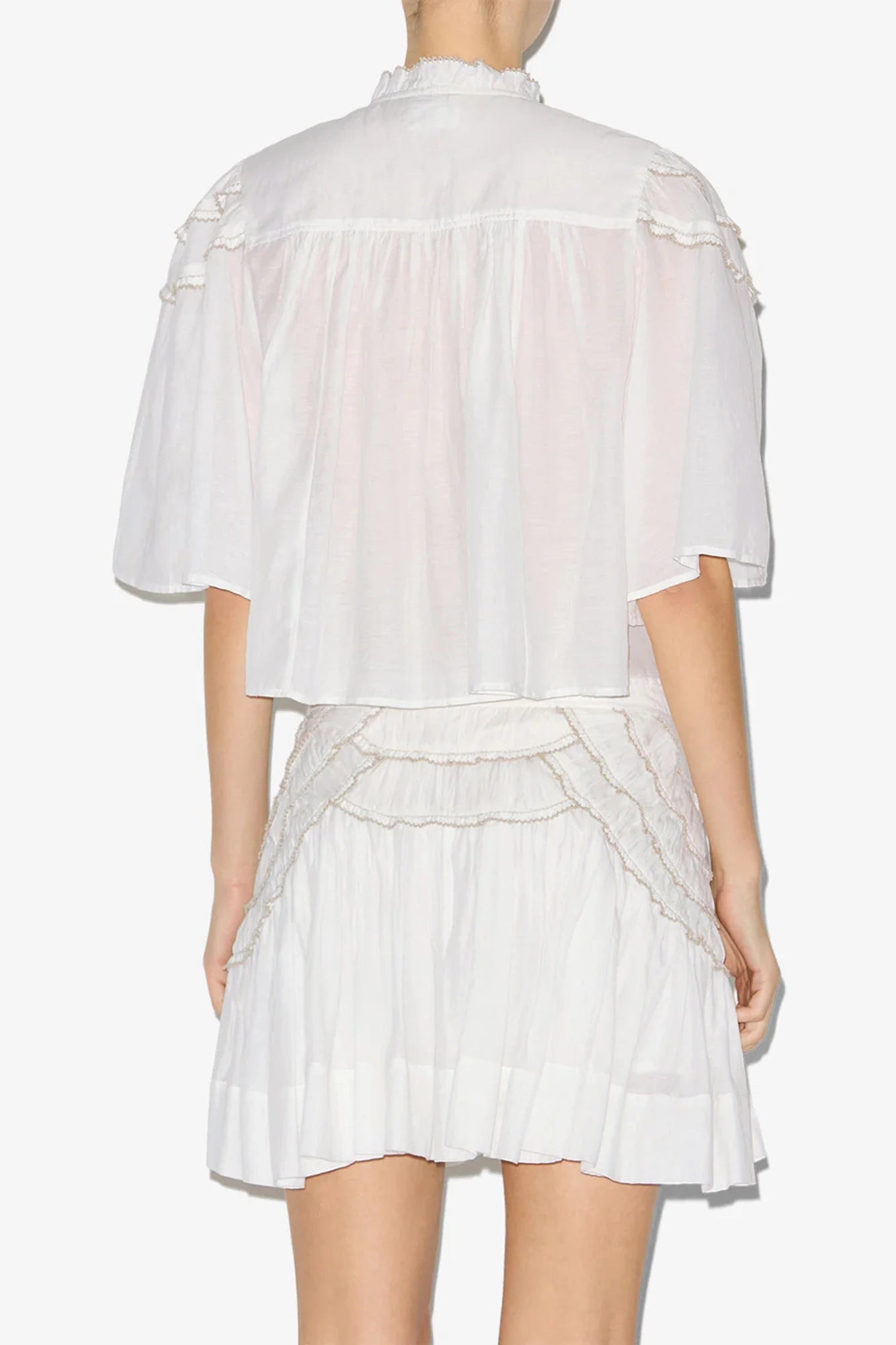 Carmen Gathered Cotton Voile Top