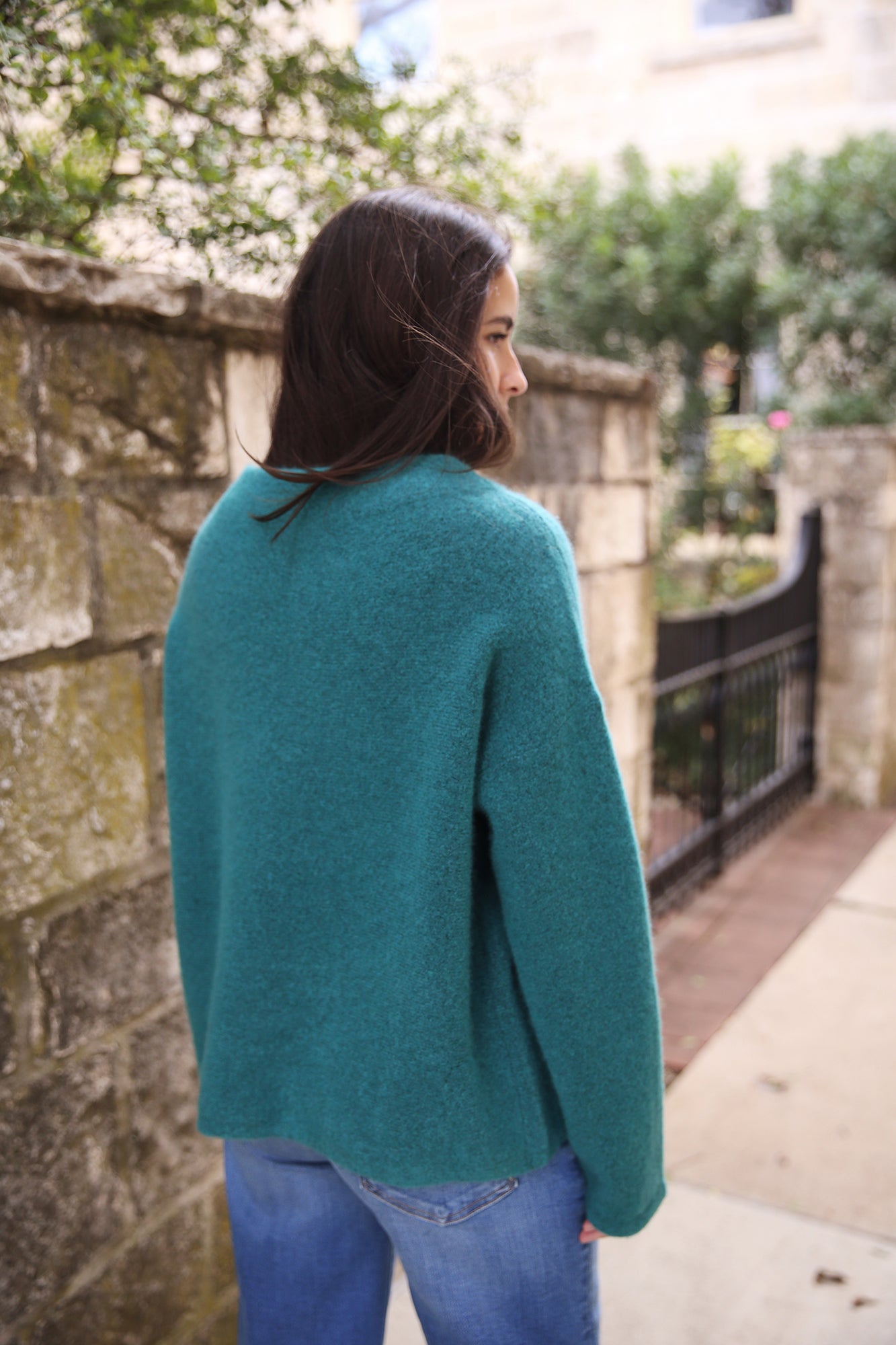 Cashmere Silk Bliss Funnel Neck Box-Top