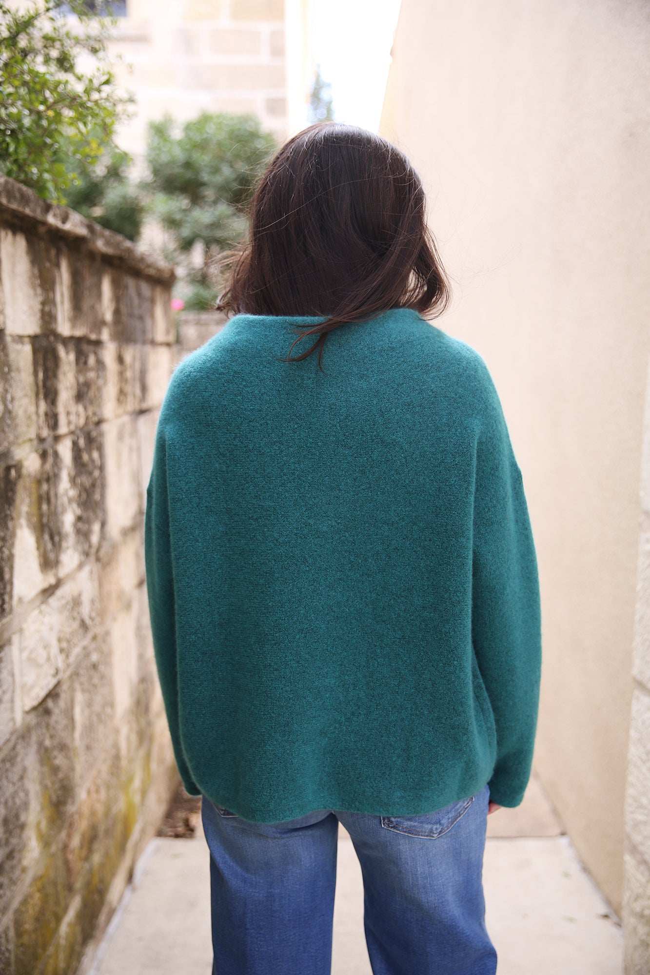 Cashmere Silk Bliss Funnel Neck Box-Top