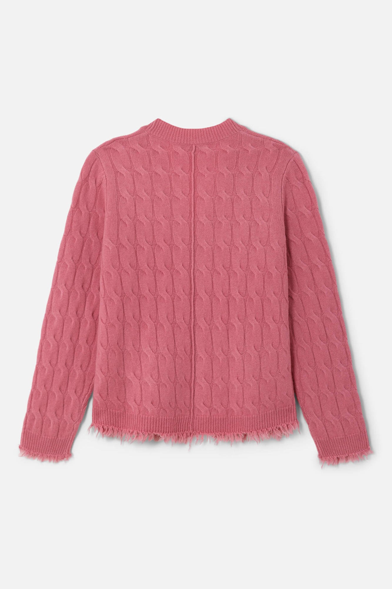 Cable V Neck Cardi Old Rose