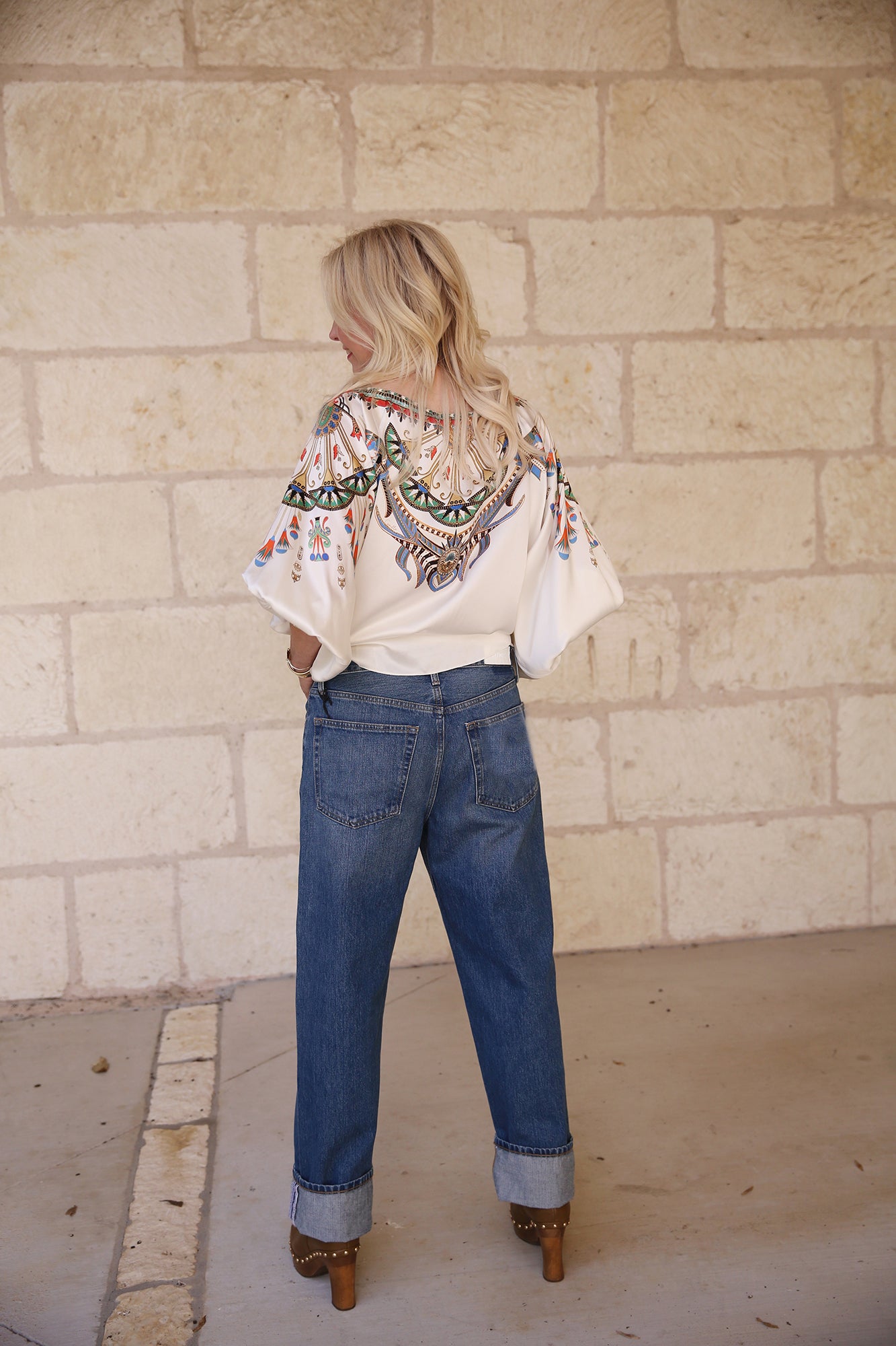 Raglan Sleeve Blouse With Cuff Valley Of The Queens OS
