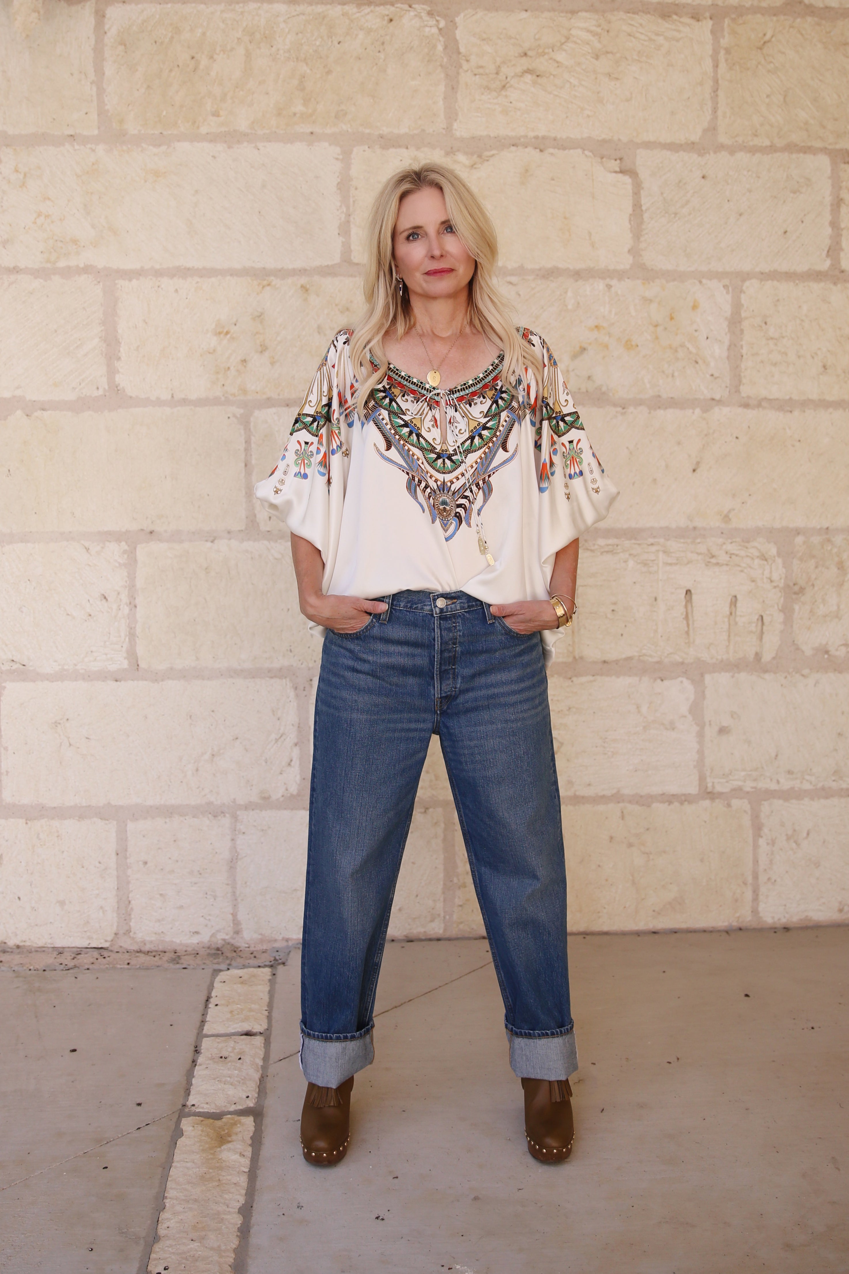 Raglan Sleeve Blouse With Cuff Valley Of The Queens OS