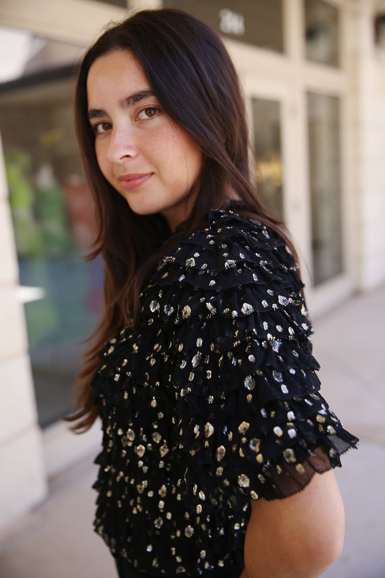Carmella Dotted Blouse Cosmos