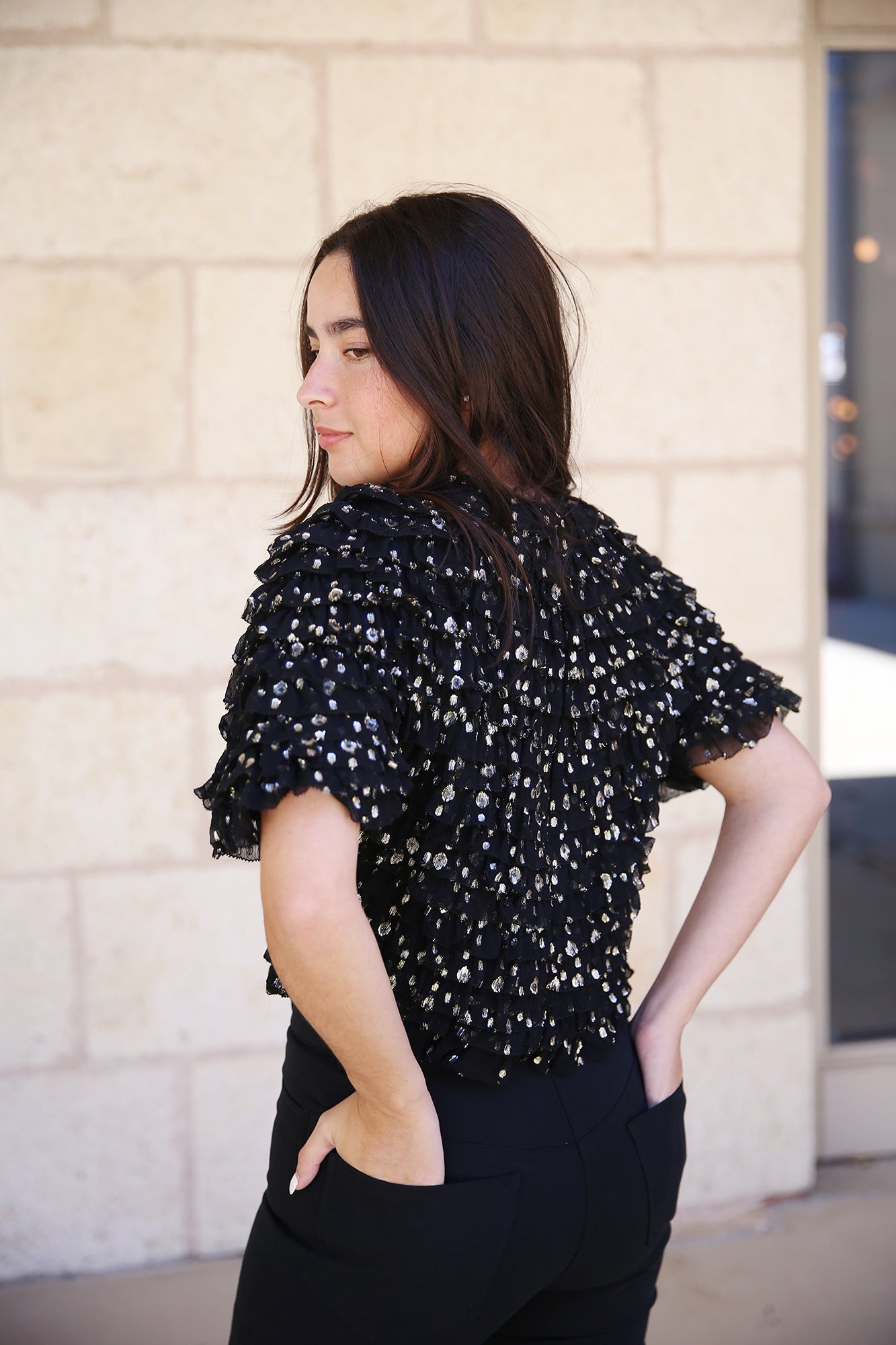 Carmella Dotted Blouse Cosmos