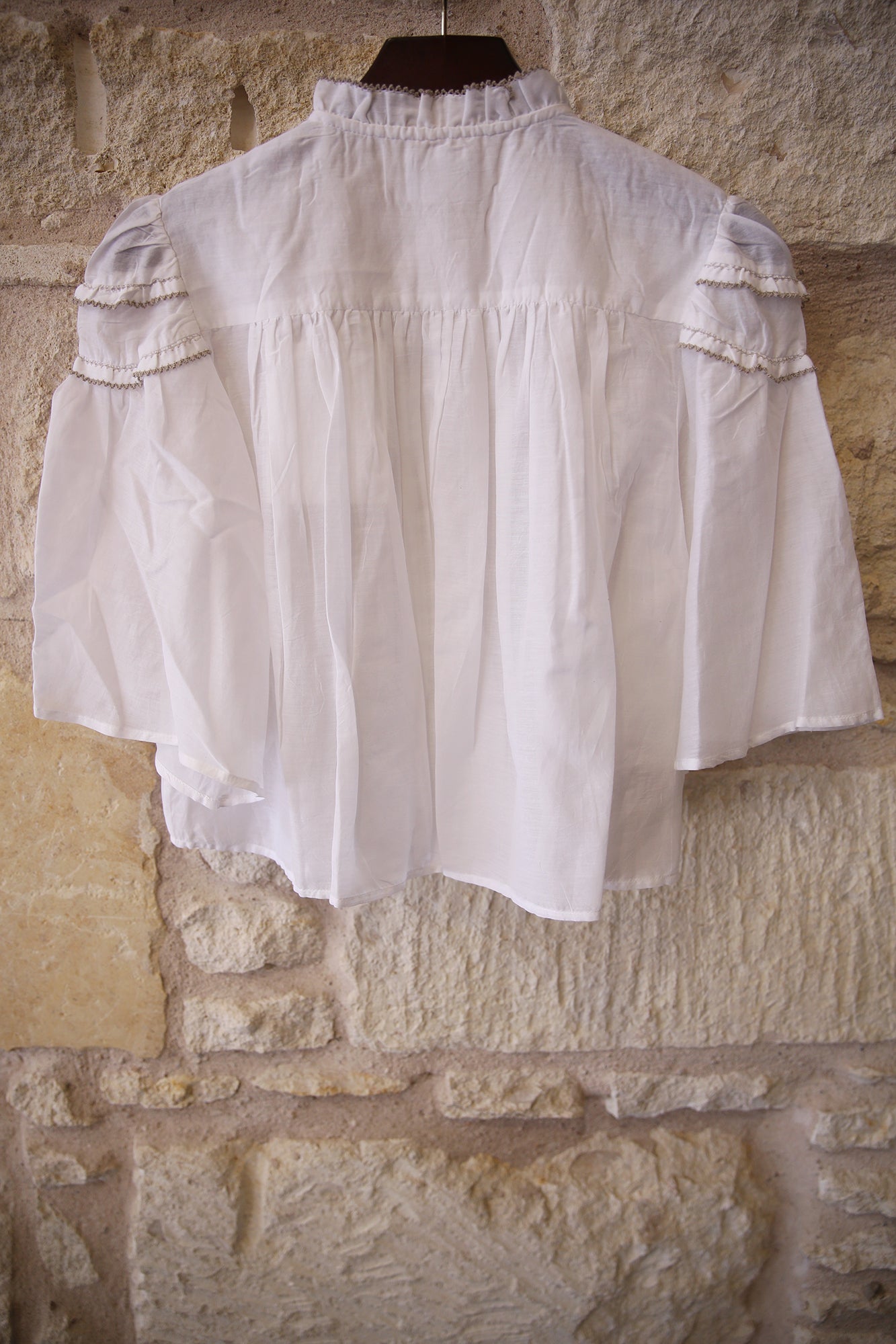 Carmen Gathered Cotton Voile Top