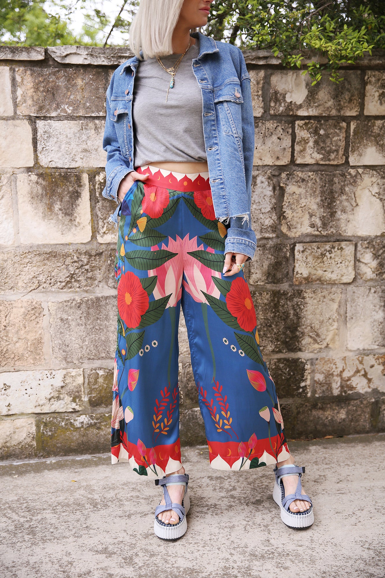 Palazzo Pants Peacock Hamsa