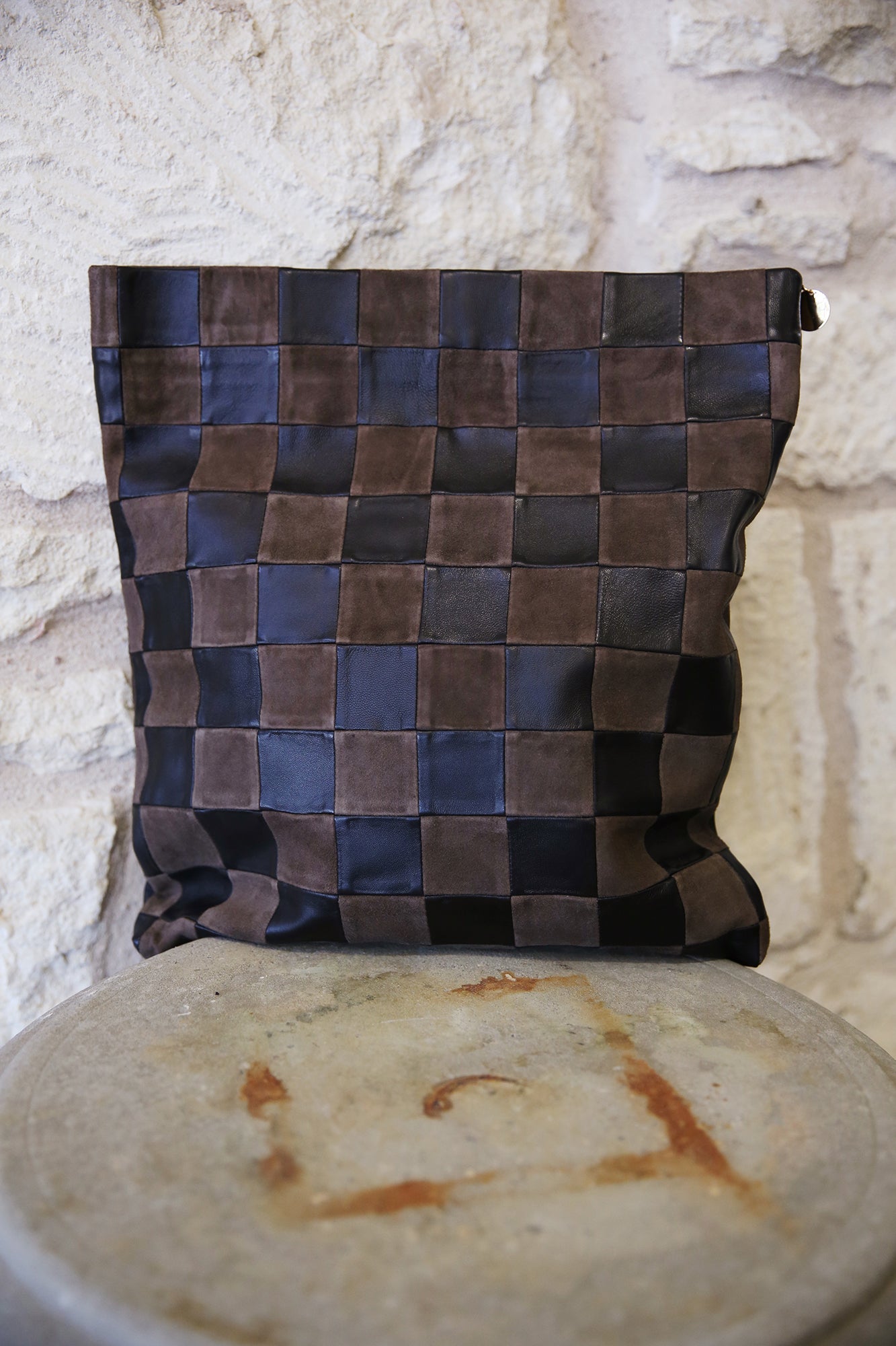 Carryall Clutch W/Tabs Black/Chocolate Oversized Checker