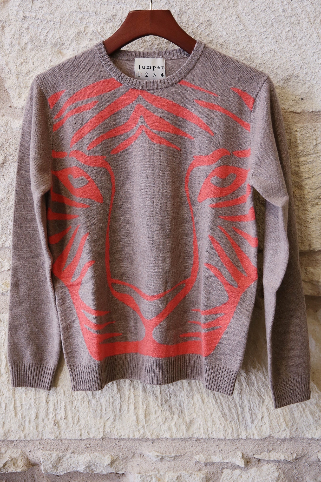 Cashmere Wool Tiger Crew Sweater