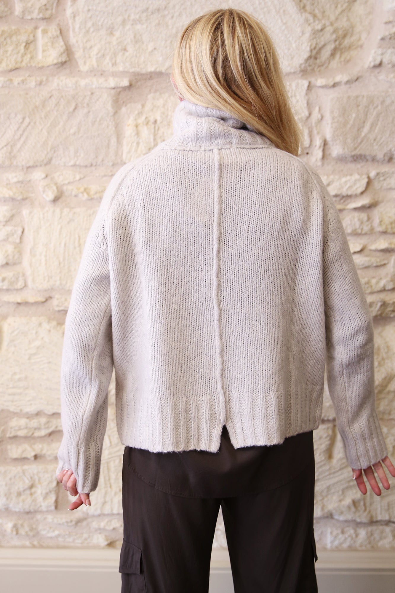 Cashmere Wool Blend Turtleneck Soft Orchid
