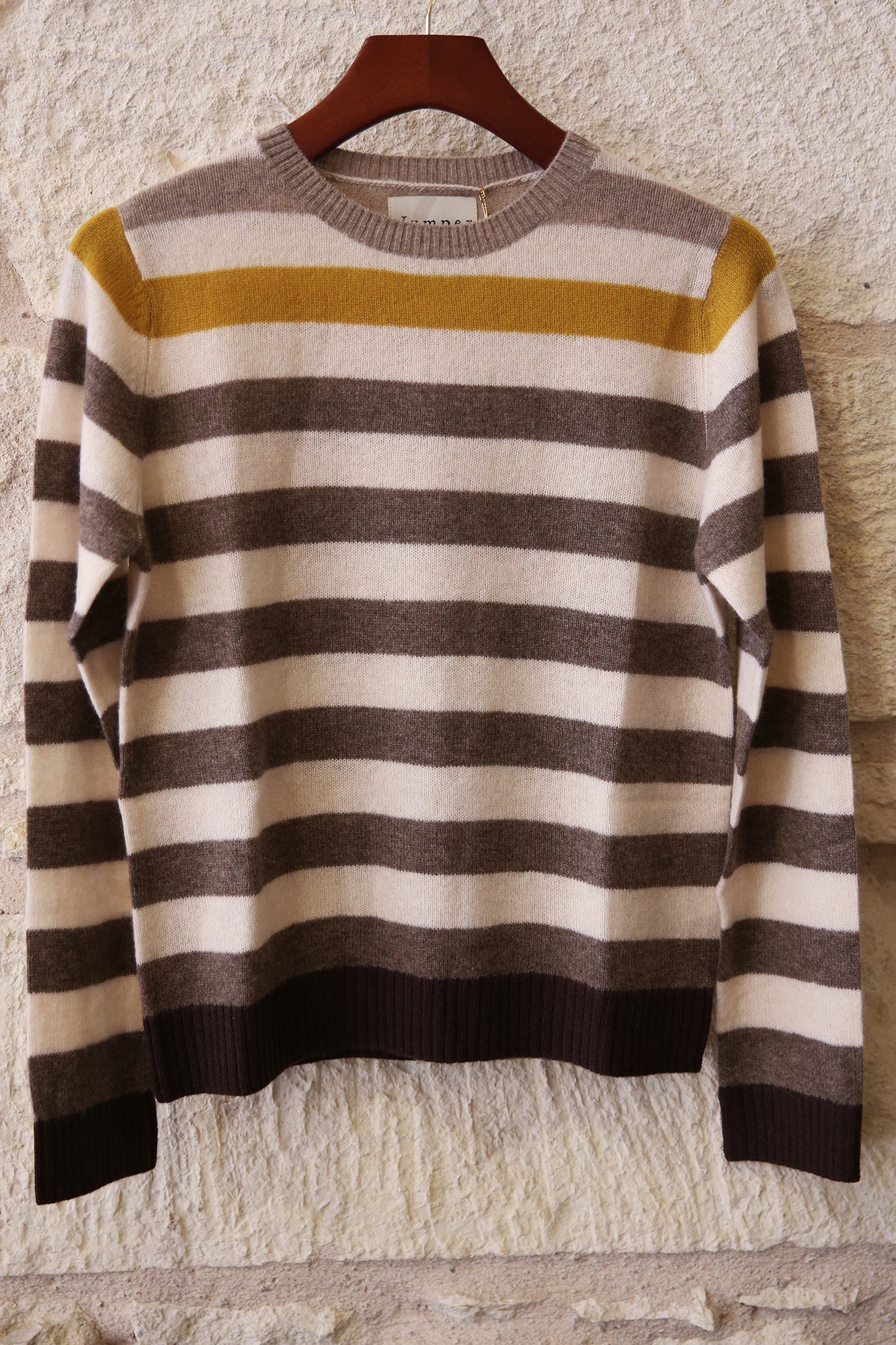 Cashmere Gradient Stripe Crew Sweater