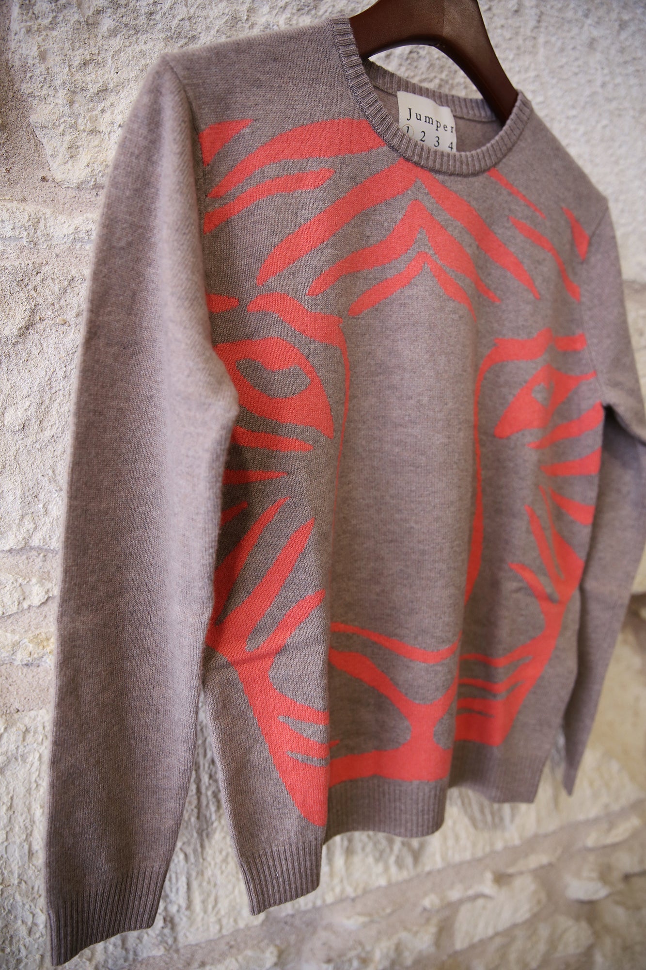 Cashmere Wool Tiger Crew Sweater