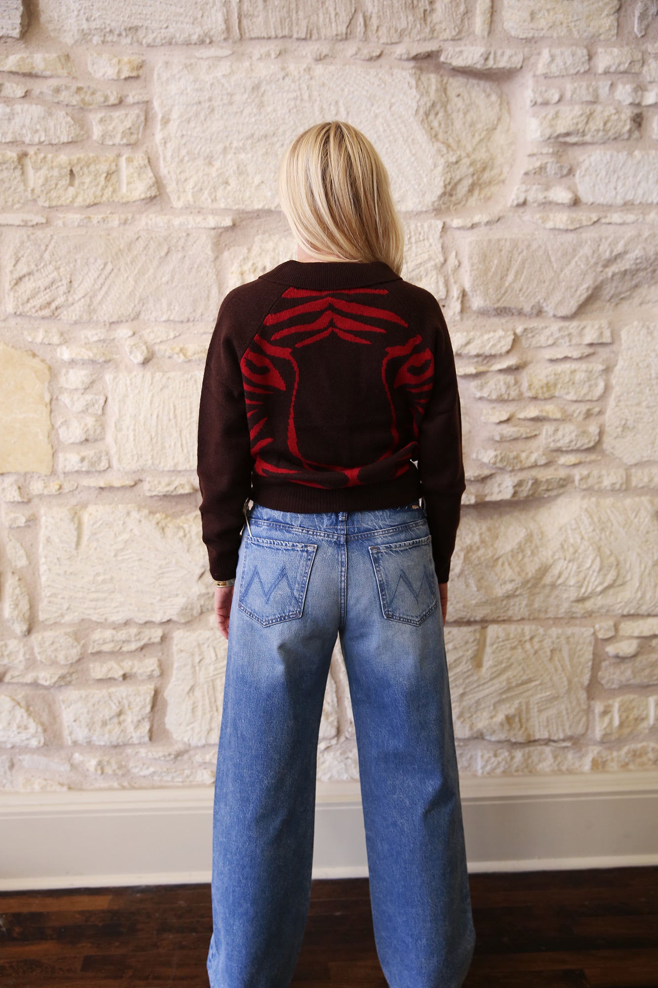 Cashmere Wool Tiger Zip Up