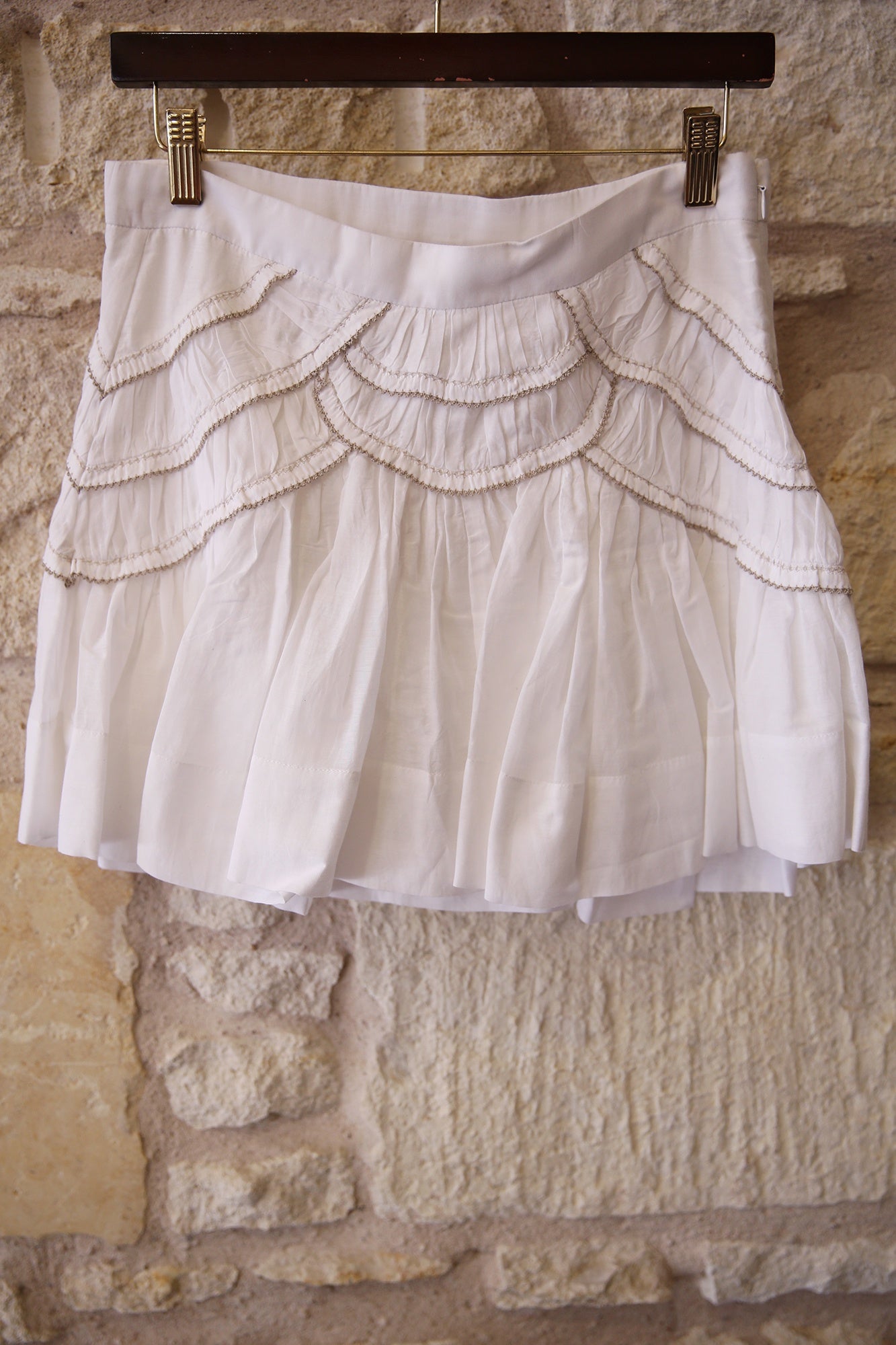Ceola Short Frilly Skirt White