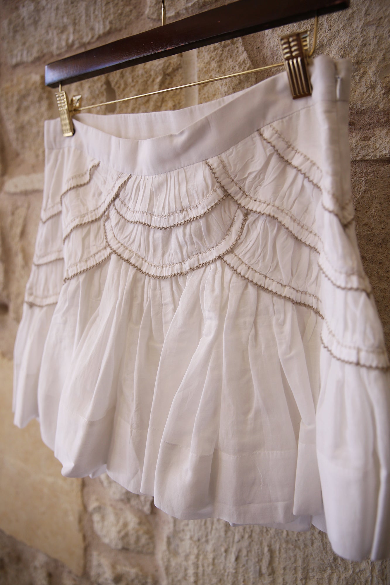Ceola Short Frilly Skirt White