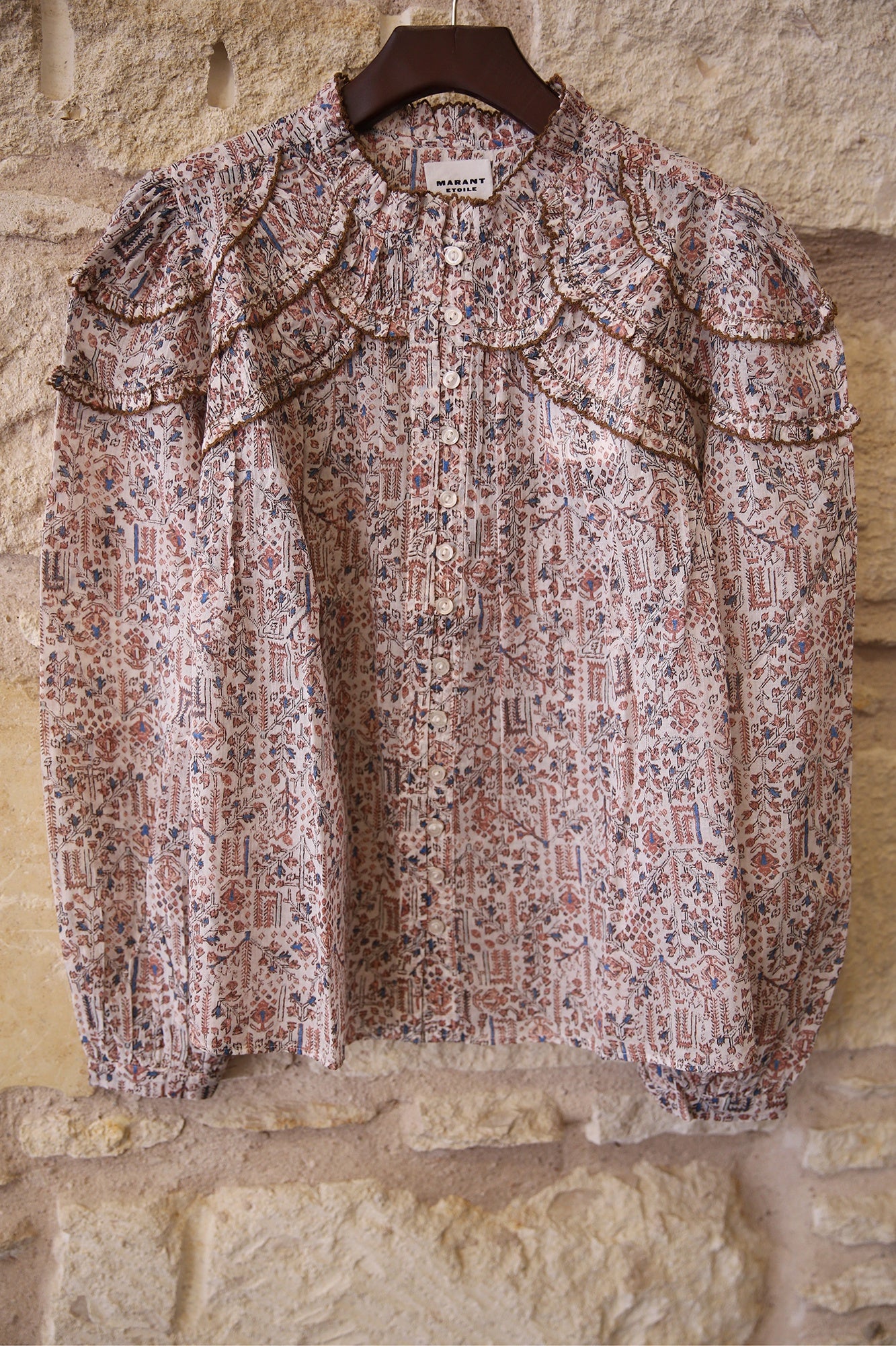 Christa Gathered Cotton Blouse