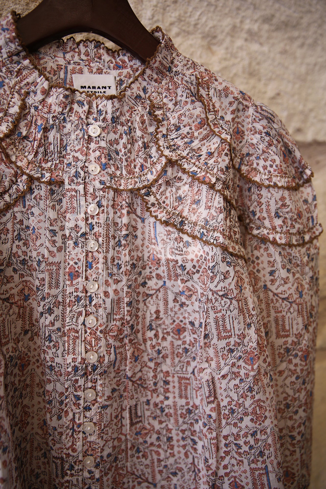 Christa Gathered Cotton Blouse