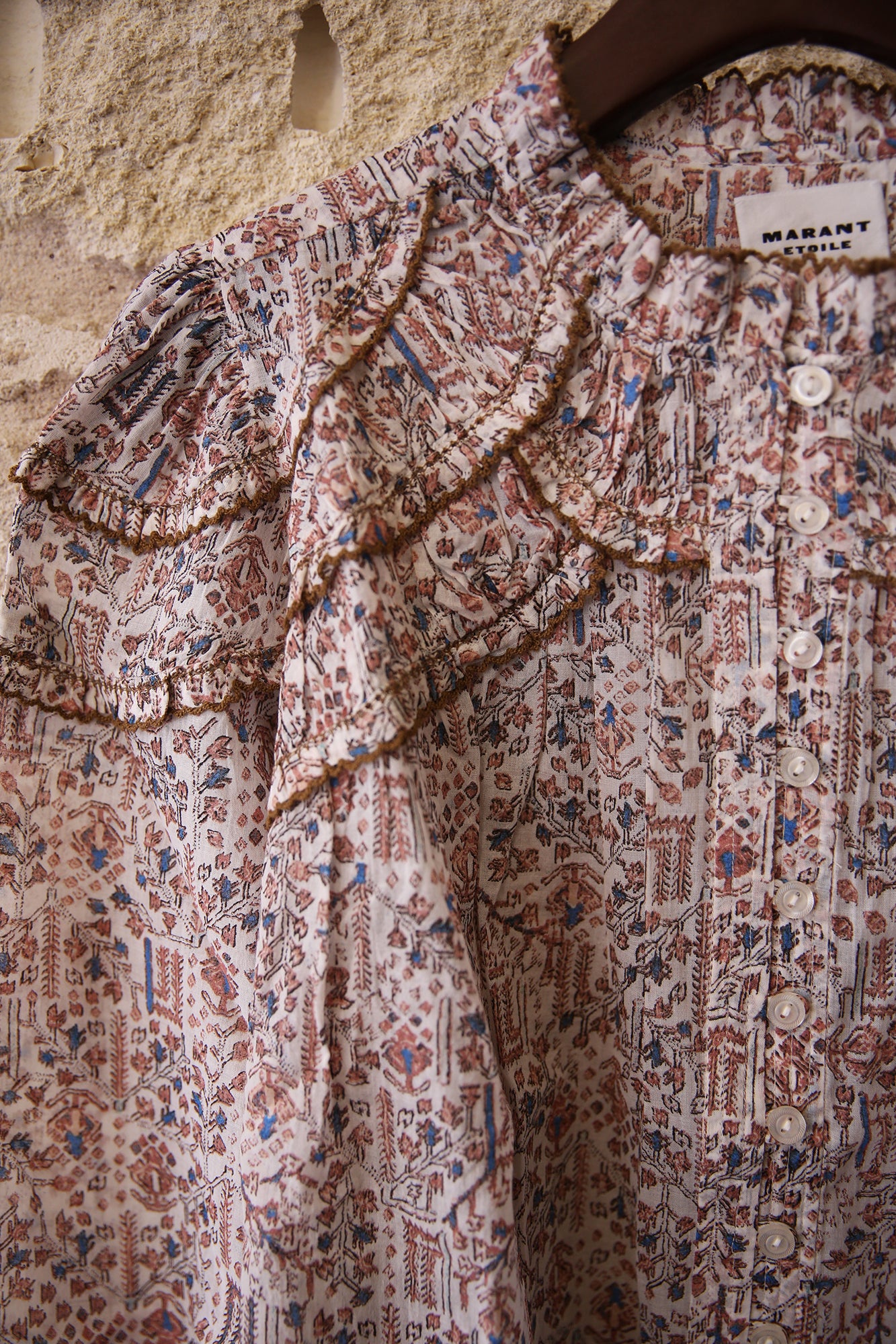 Christa Gathered Cotton Blouse