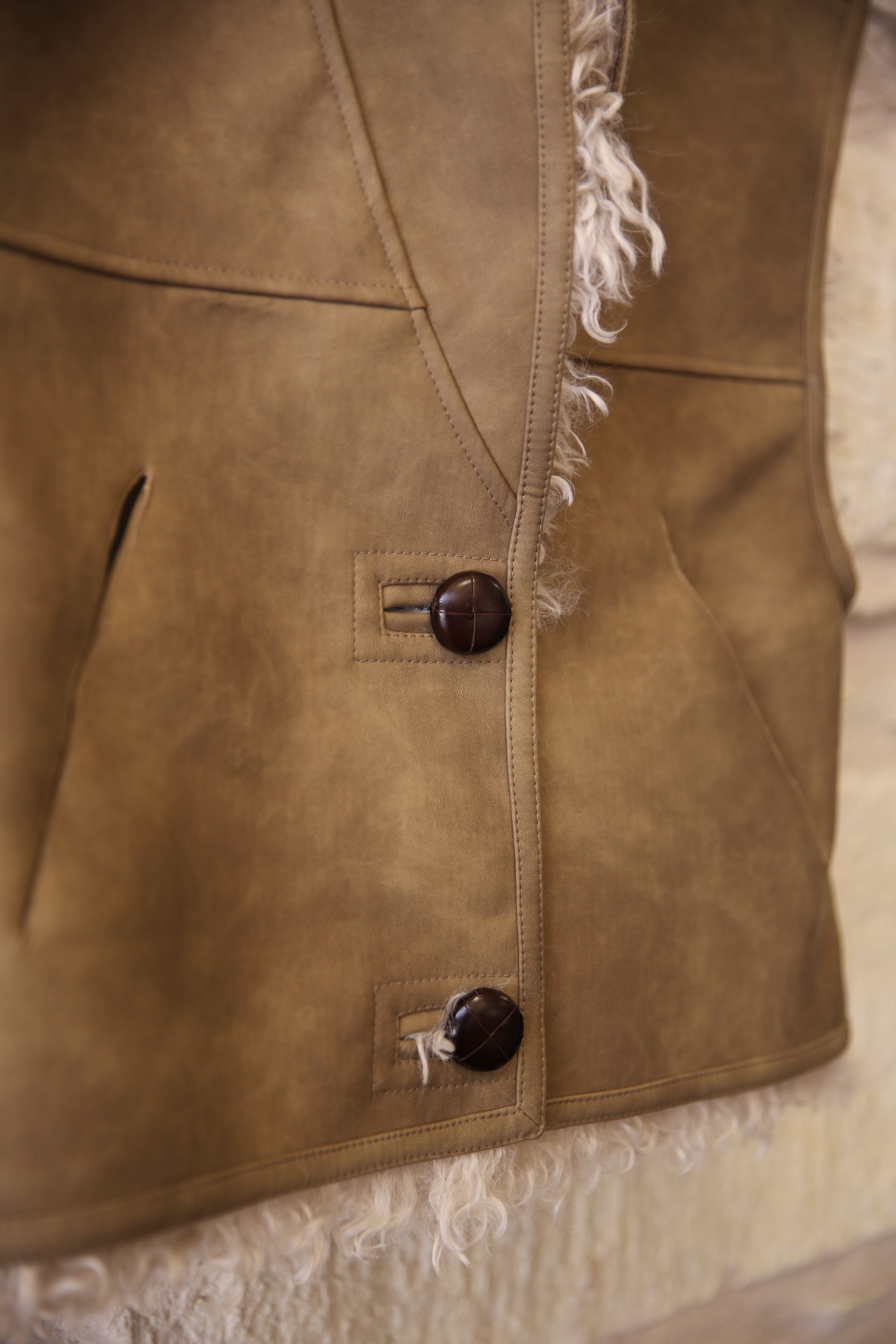 Clara Faux Shearling Sheepskin Vest